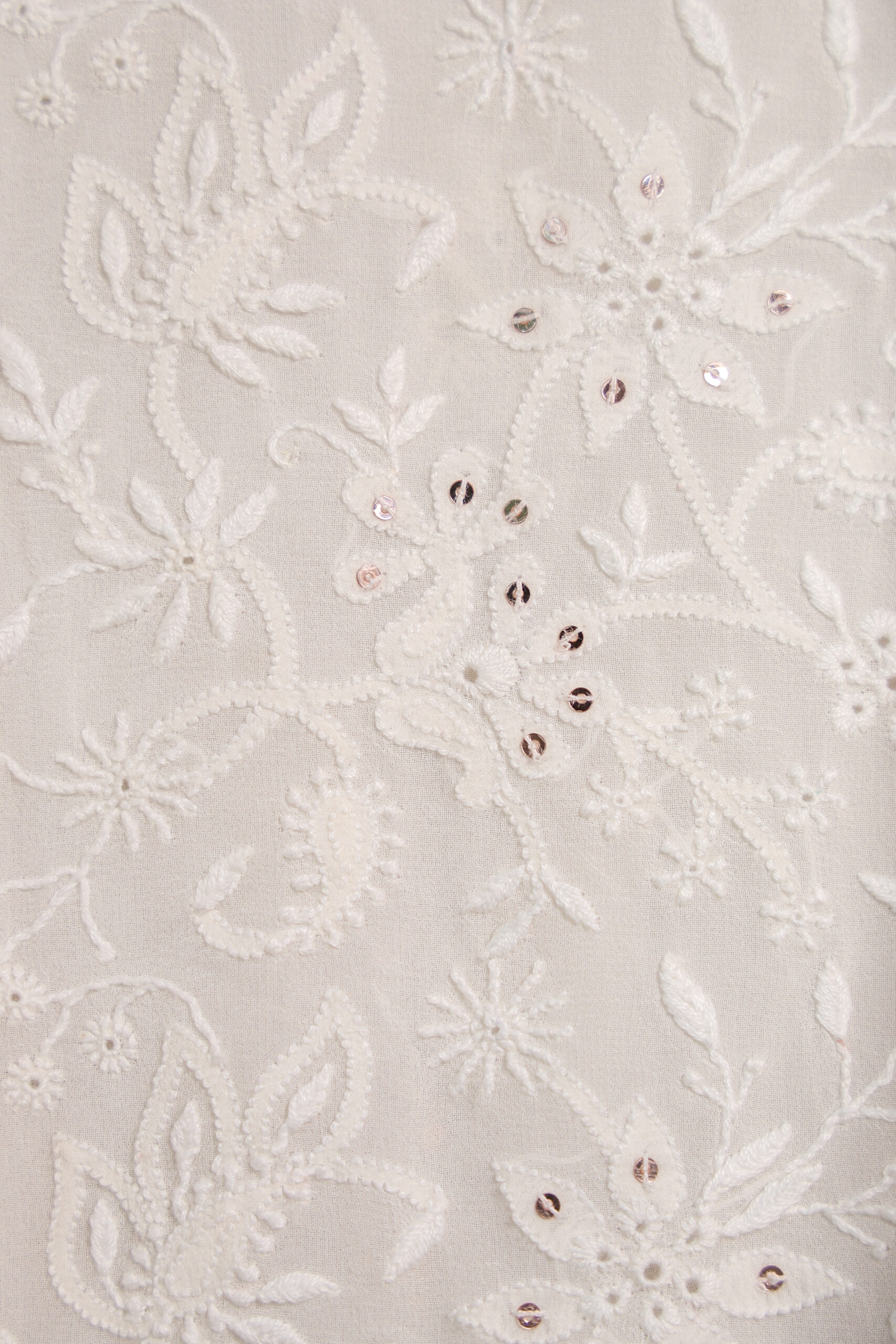 Verse In White | Ivory Handcrafted Georgette Chikankari Kurta Set - Image 3