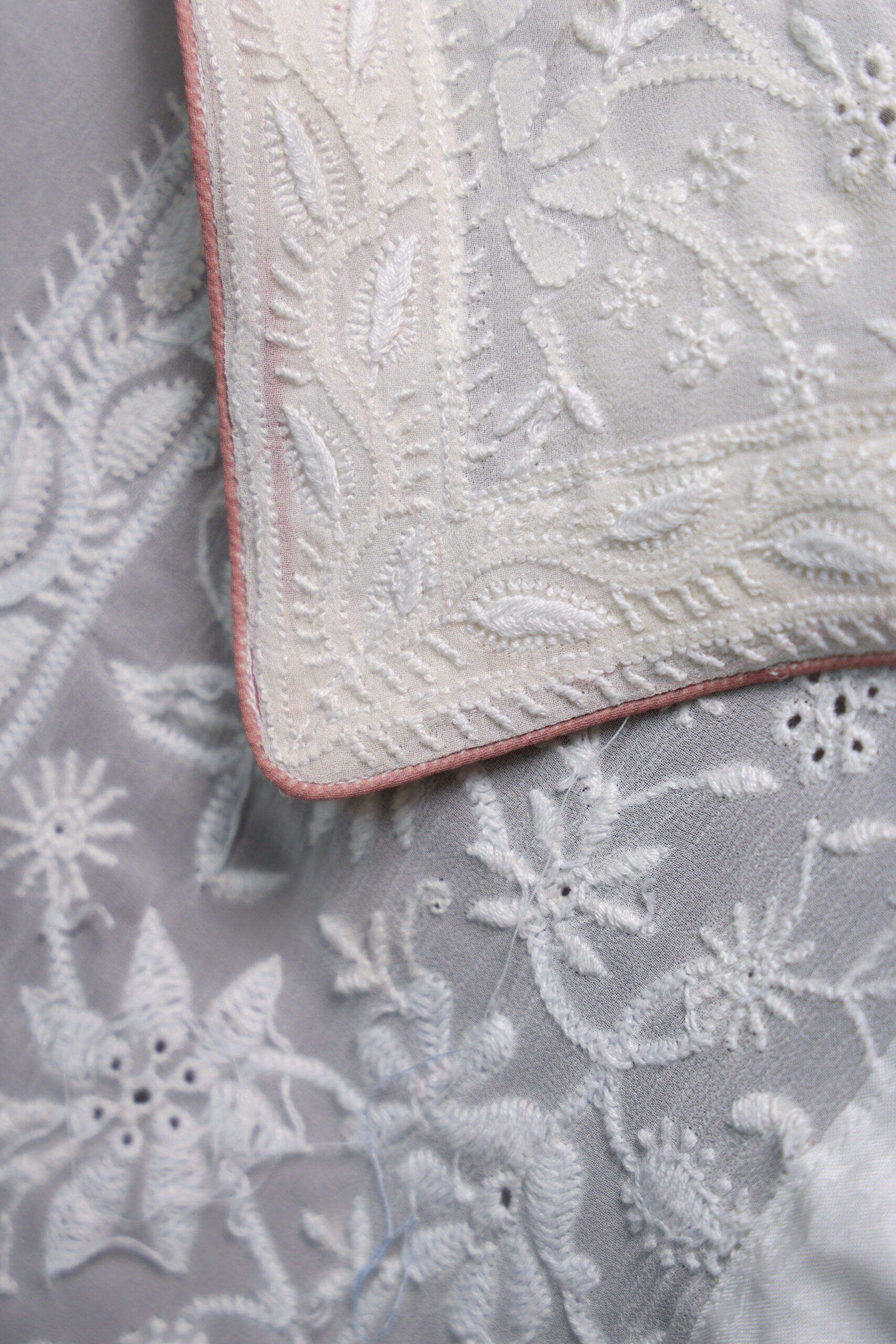 Verse In White | Ivory Handcrafted Georgette Chikankari Kurta Set - Image 4