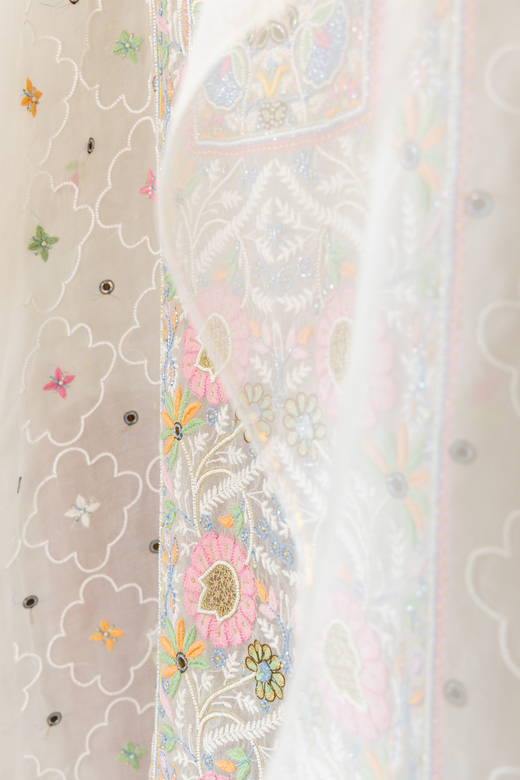 Ivory Garden | Hand Embroidered Heavy Parsi Work Kurta Dupatta Set - Image 6
