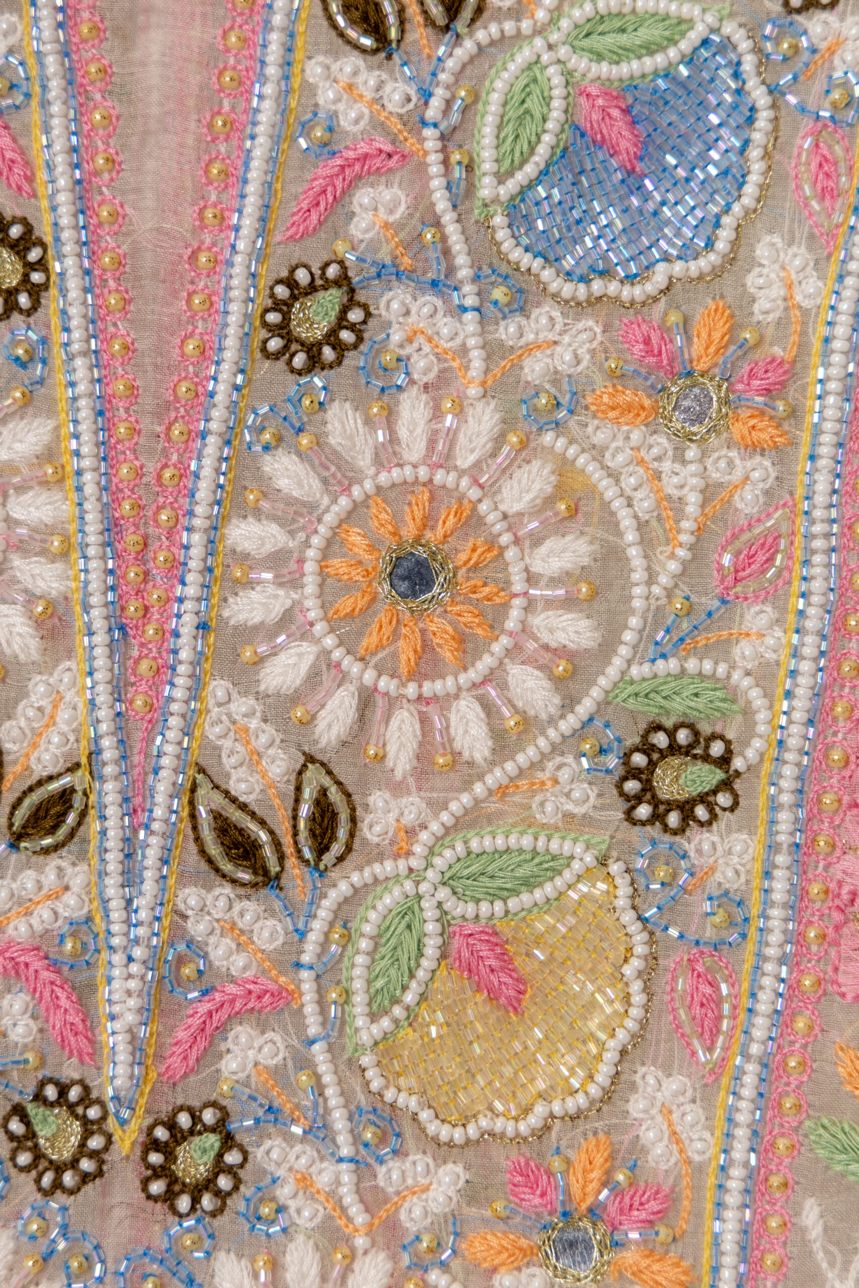 Ivory Garden | Hand Embroidered Heavy Parsi Work Kurta Dupatta Set - Image 7