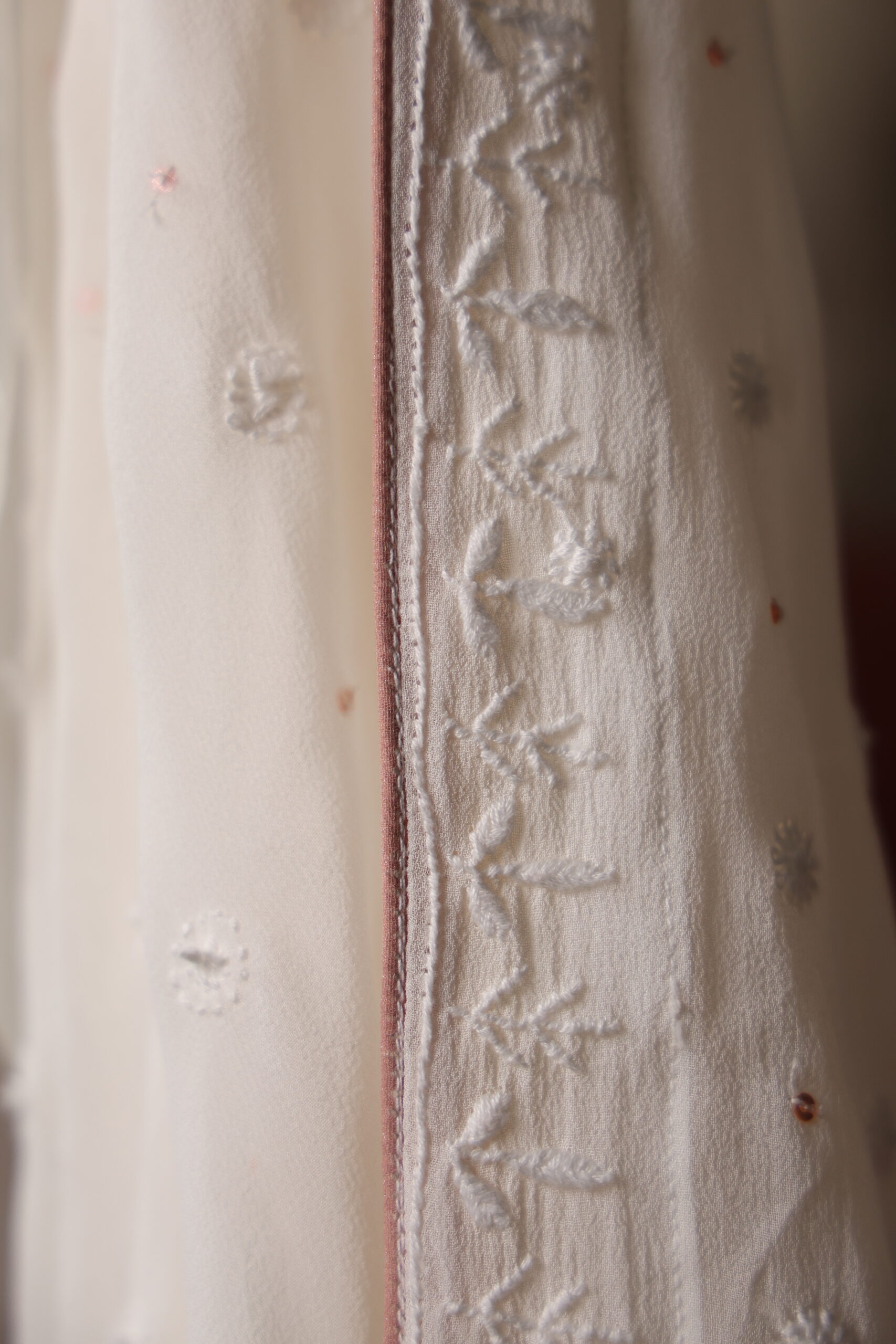 A Luminous Page | Lakhnavi Hand Embroidered Ivory Chikankari Kurta Set - Image 6
