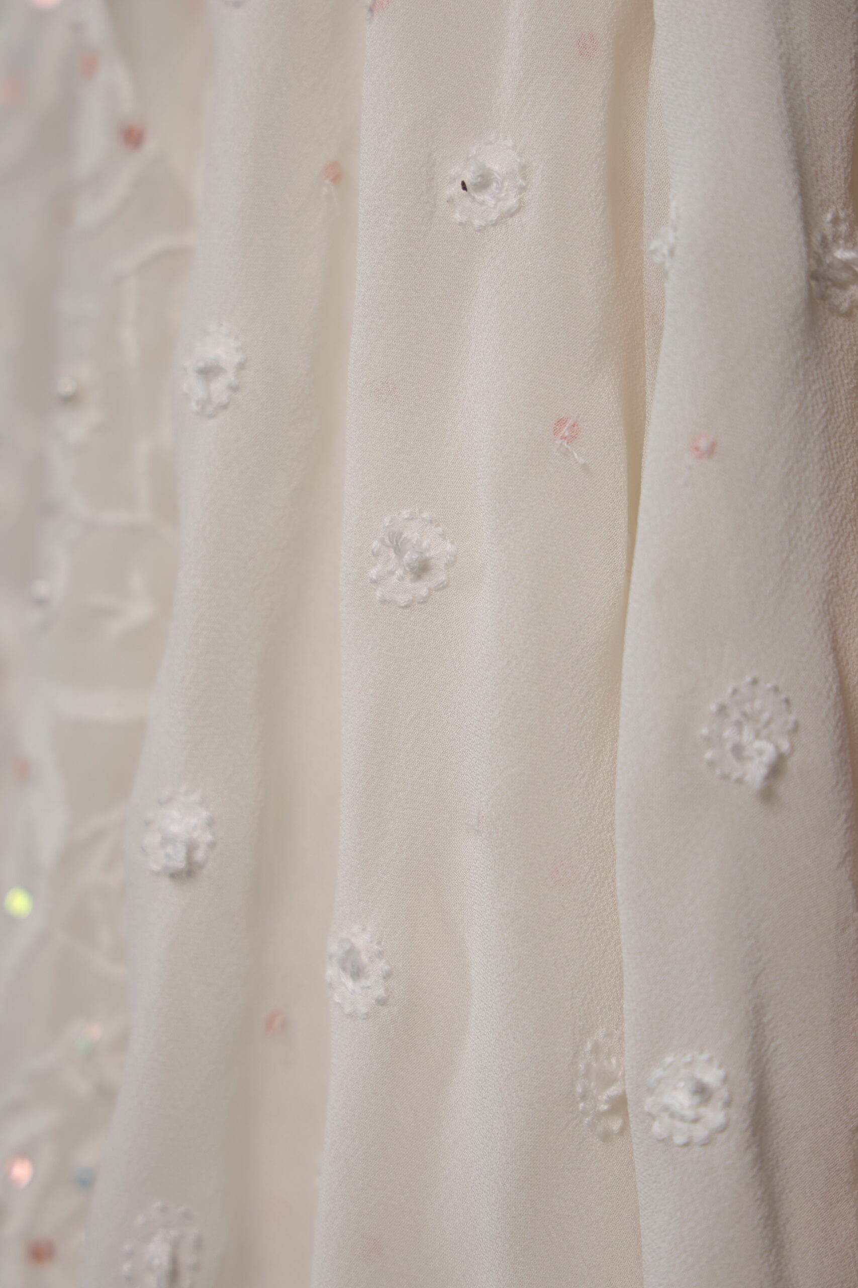 A Luminous Page | Lakhnavi Hand Embroidered Ivory Chikankari Kurta Set - Image 8