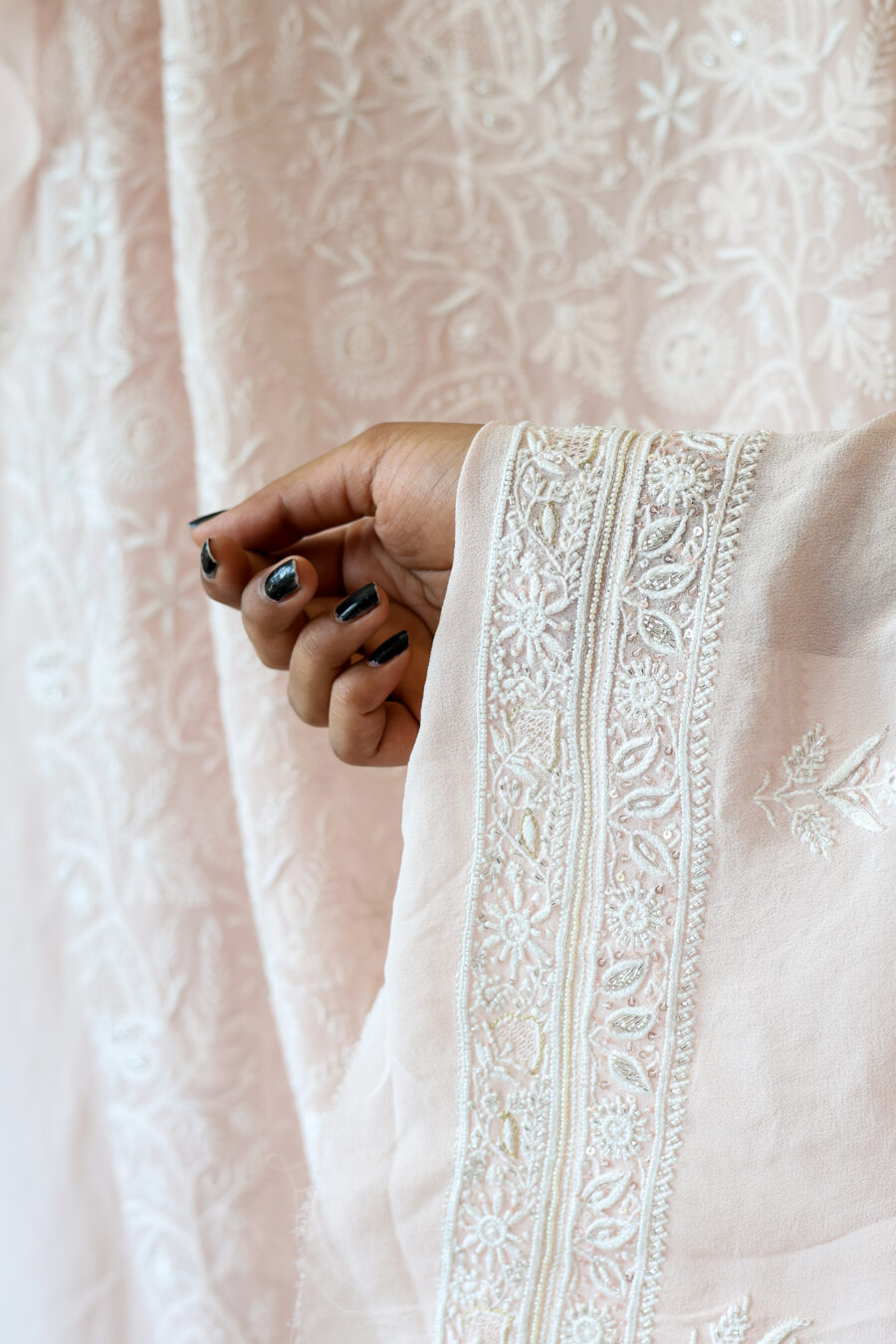 Gulabi Shaam Hand Embroidered Chikankari Kurta