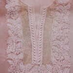 Twilight Glint Hand-Embroidered Chikankari Dupatta Set