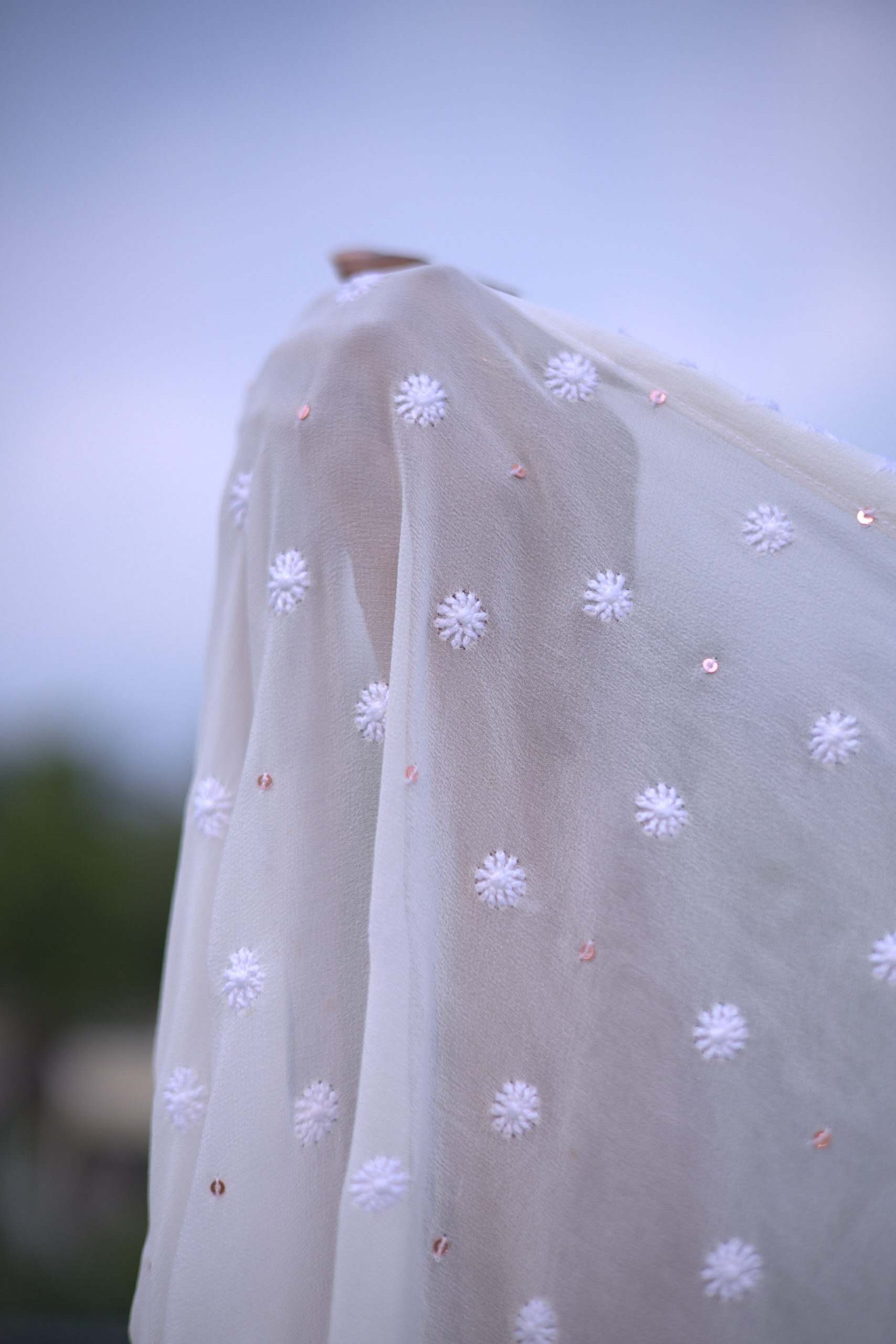 A Luminous Page | Lakhnavi Hand Embroidered Ivory Chikankari Kurta Set - Image 10