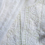 Moonlit Bloom Ivory Organza Chikankari Set