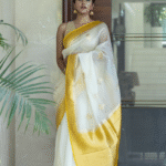 Yellow & white Saree