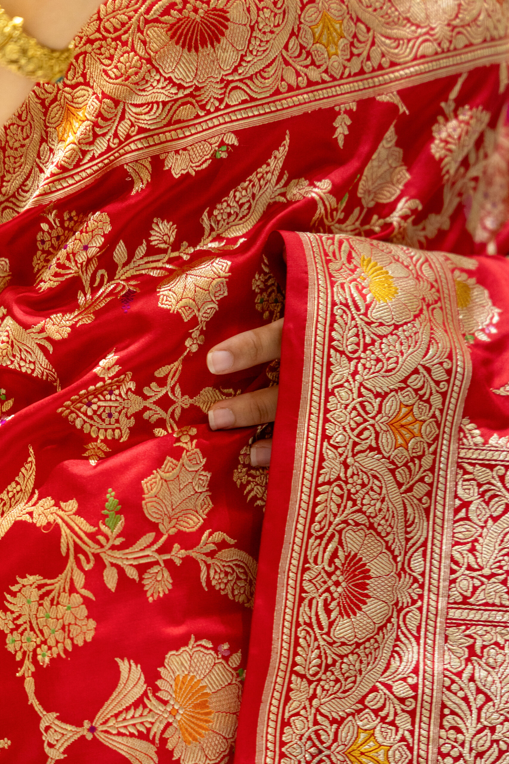 Lal Ishq – Red Pure Katan Silk Banarasi Saree - Image 3
