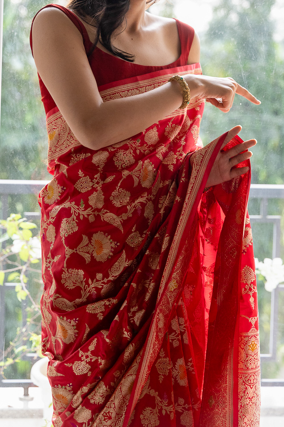 Lal Ishq – Red Pure Katan Silk Banarasi Saree - Image 6