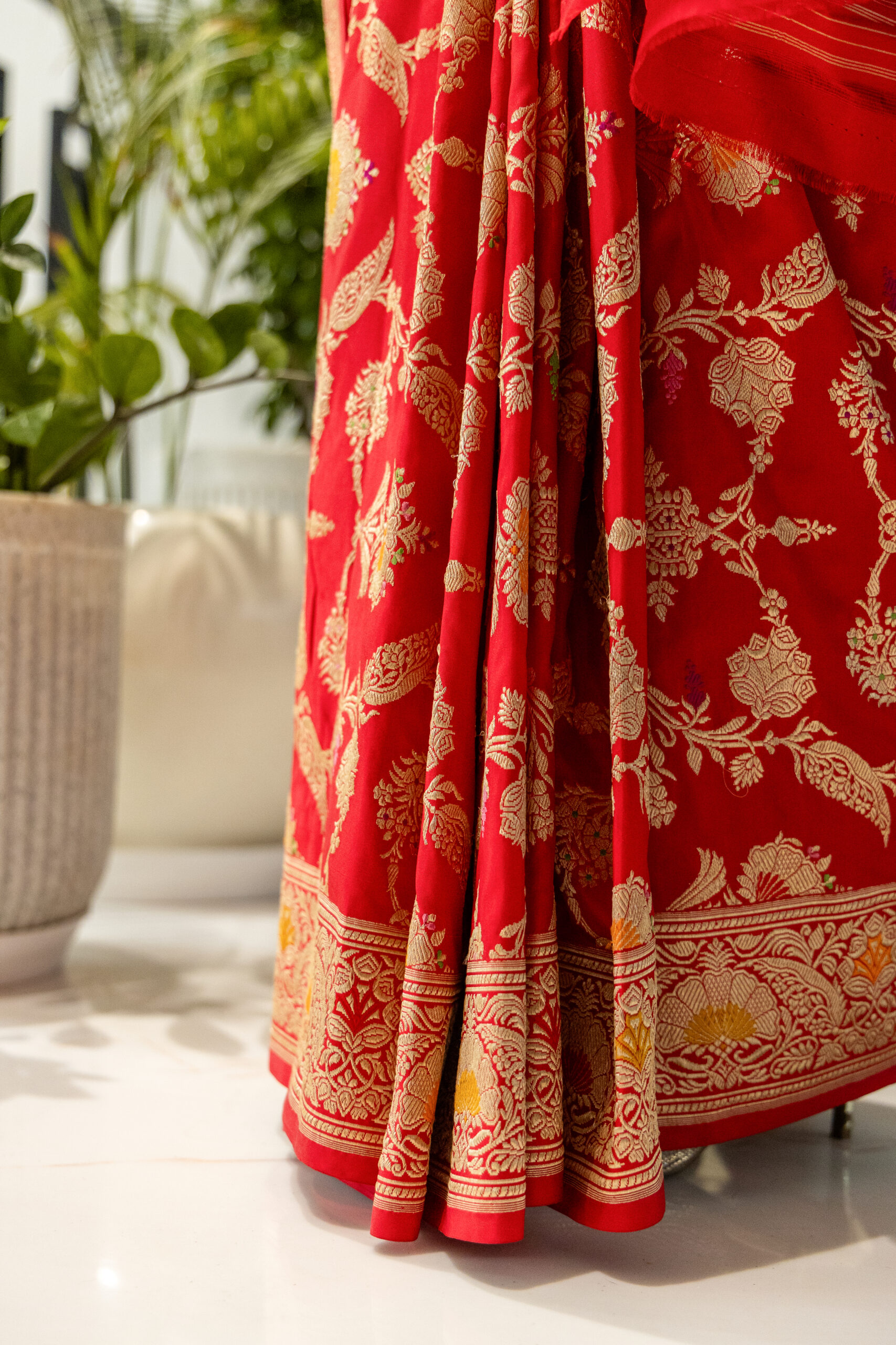 Lal Ishq – Red Pure Katan Silk Banarasi Saree - Image 4