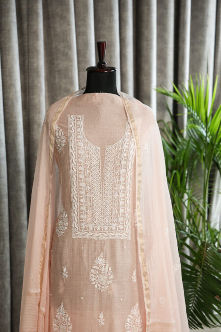 Pink Chikankari Kurta Set for Women