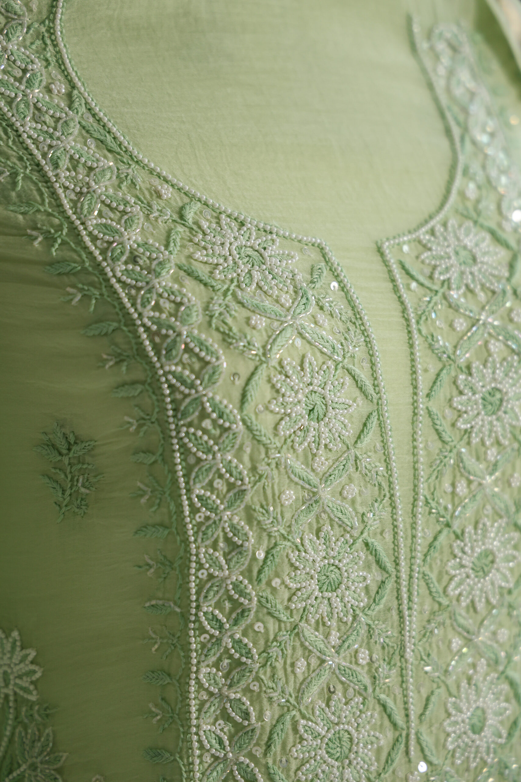 designer chikankari kurta with dupatta set