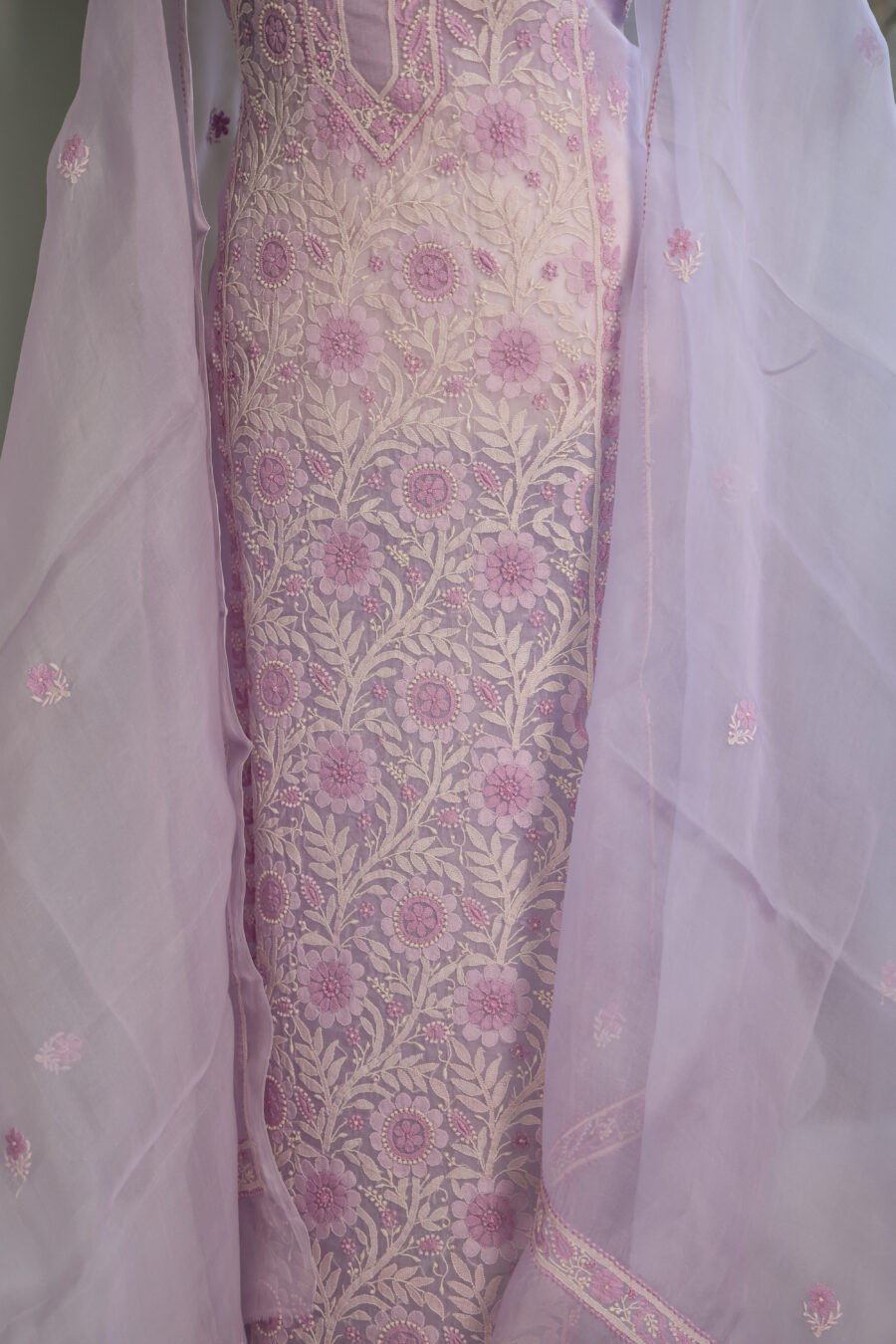 Lavender Chikankari Kurta - Front