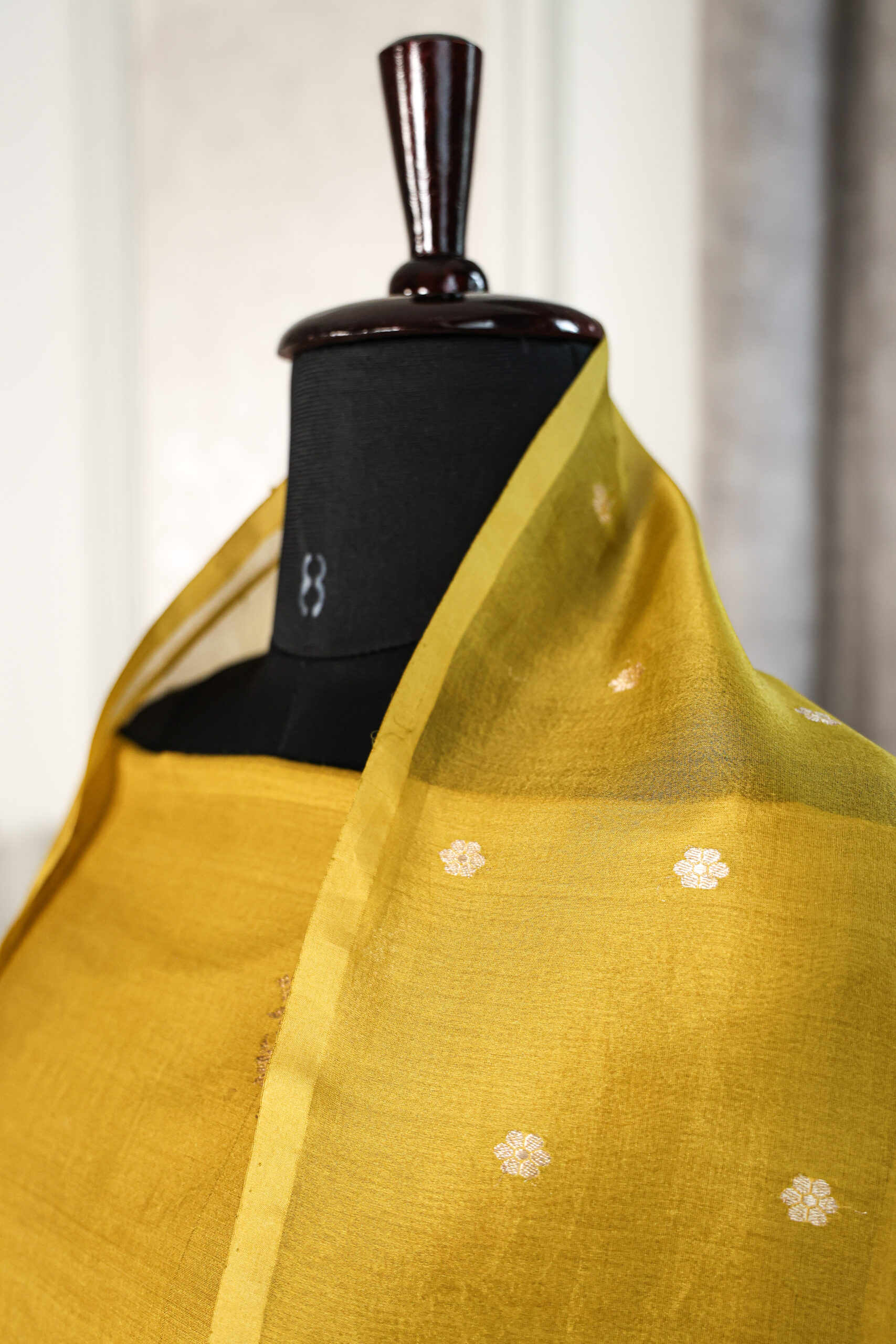 Yellow Pure Muga Banarasi Handloom Suit - Image 3