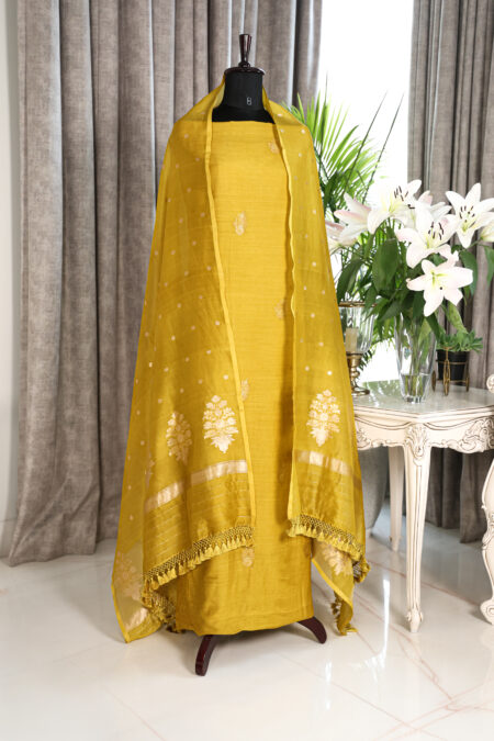 Yellow Banarasi Kurta Set
