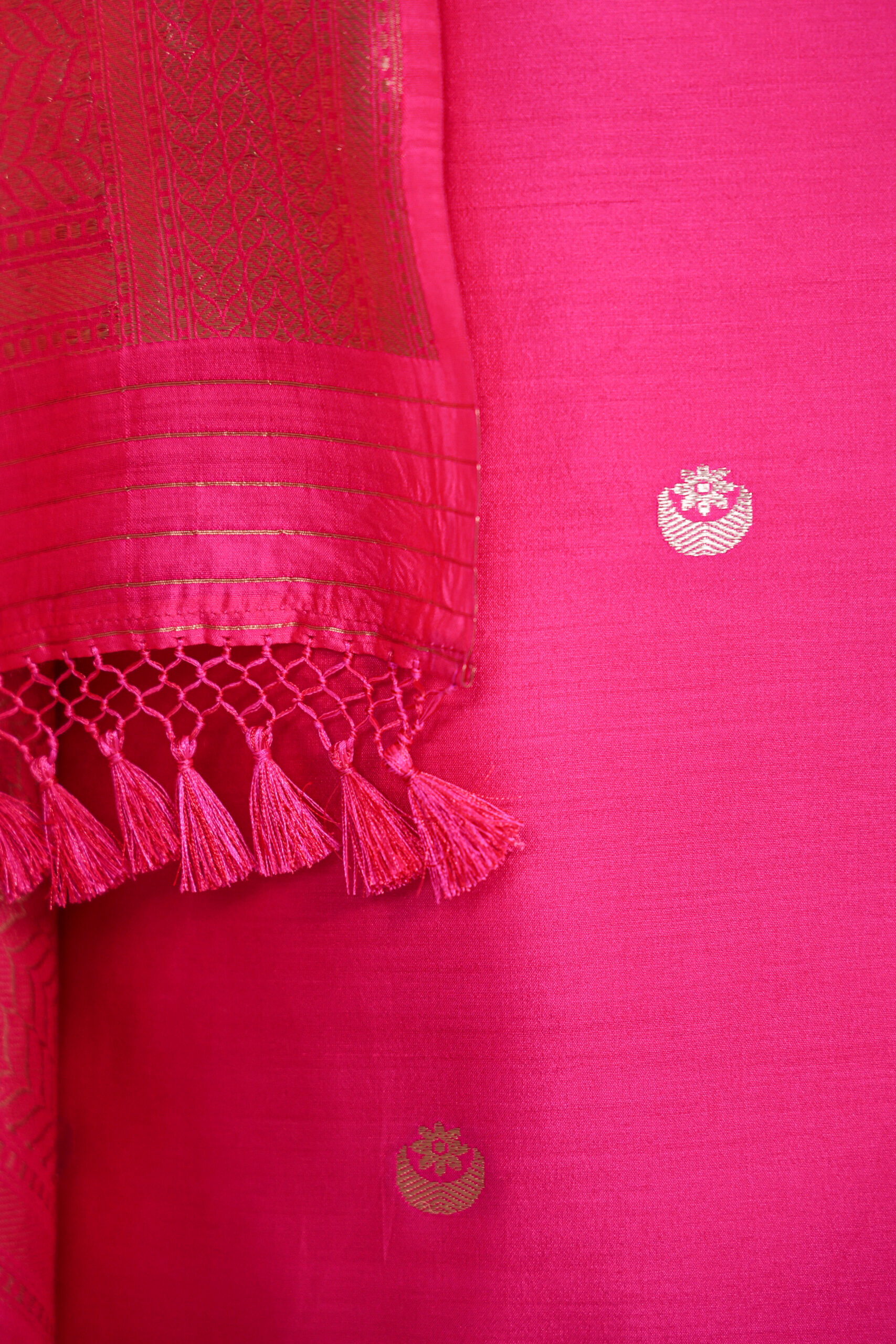Gulzaar – Hot Pink Banarasi Katan Silk Suit with Kadwa Chand Buta - Image 7