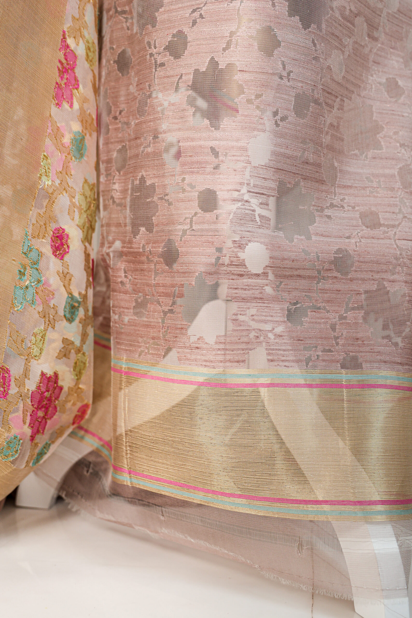 Gulabi Sunehri – Banarasi Dupion Silk Suit with Jamdani Dupatta - Image 4