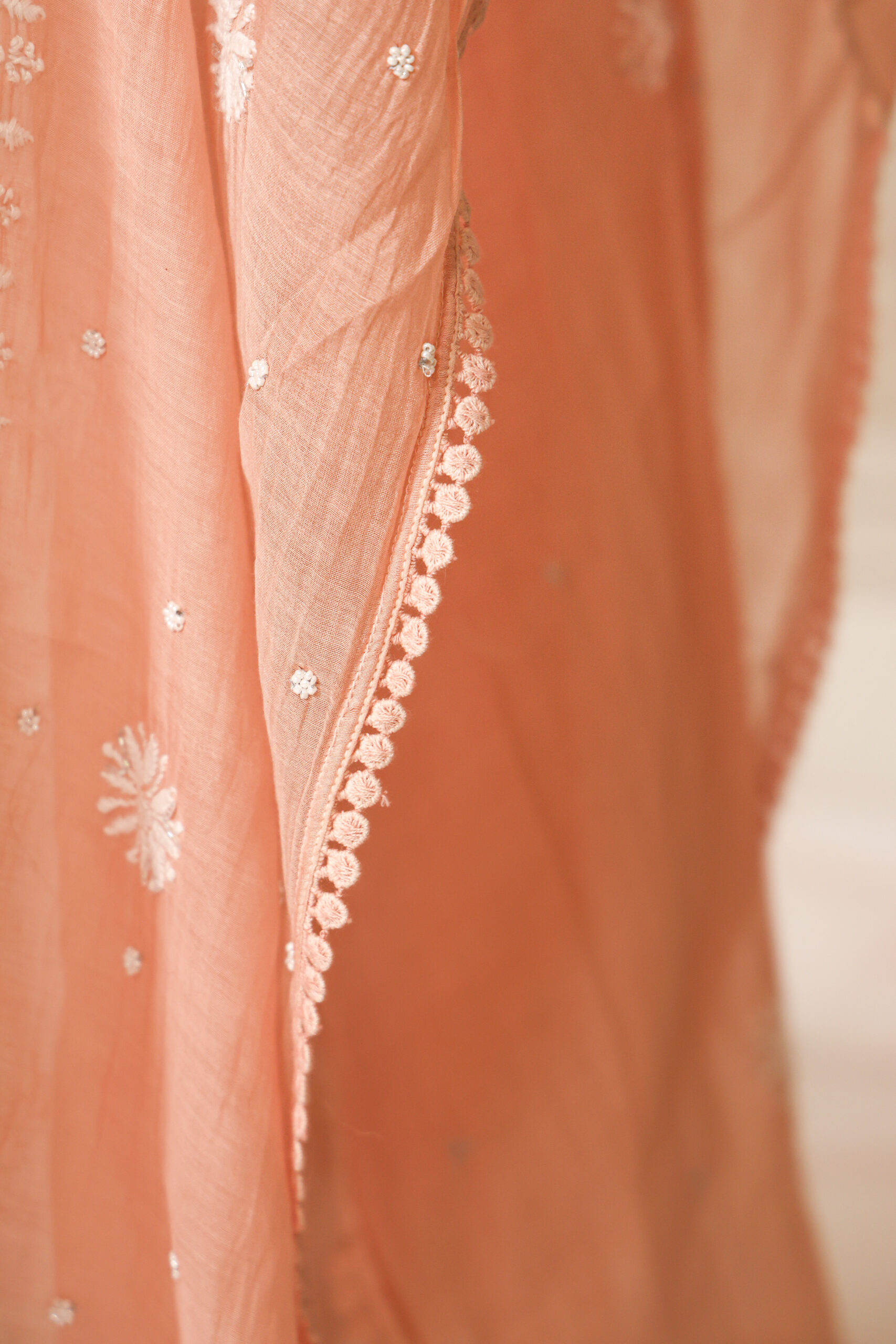 Mocha Whisper – Handcrafted Pure Mul Chanderi Kaftan - Image 7