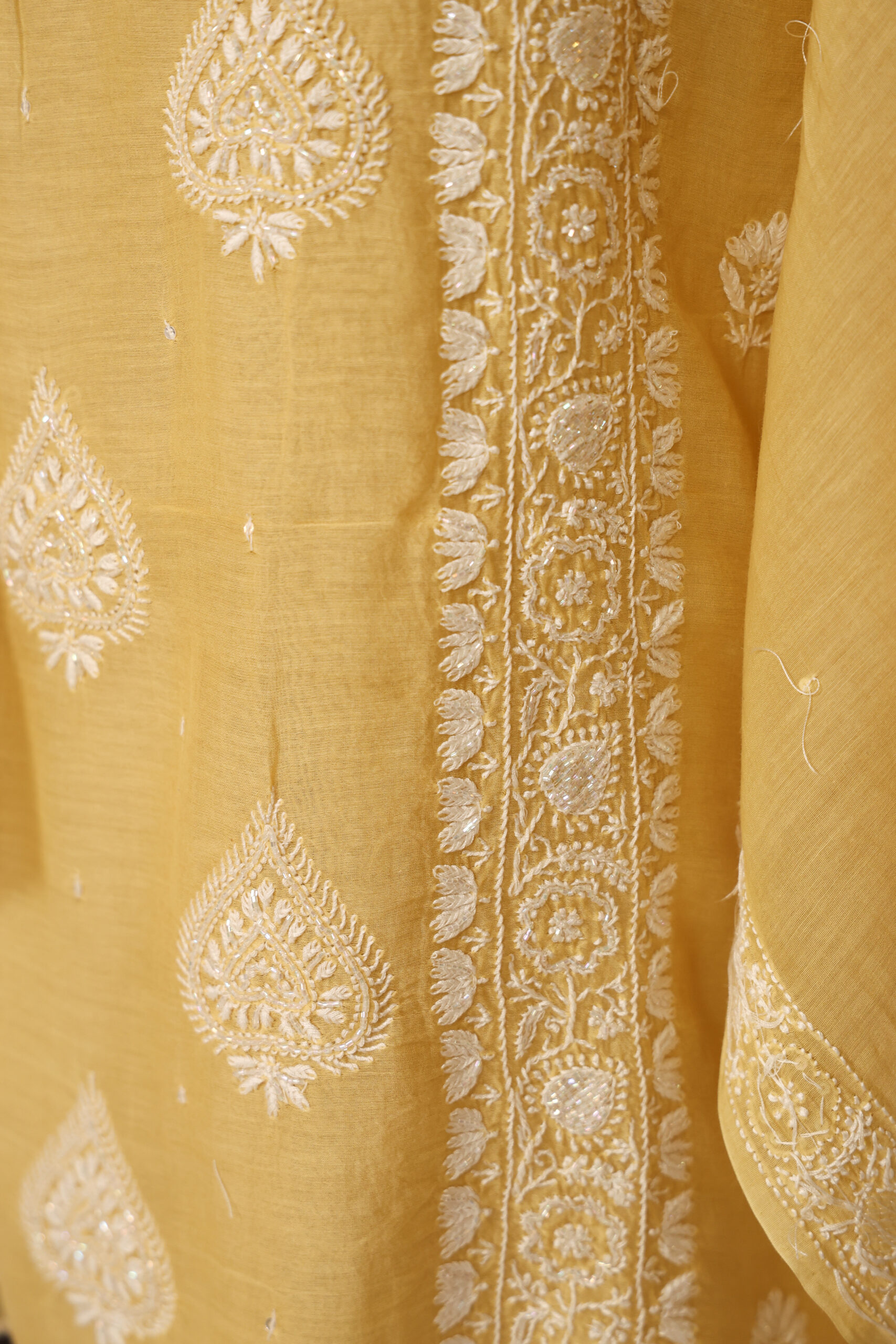 Golden Dawn – Handcrafted Chikankari Kurta & Dupatta Set - Image 7