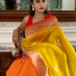 Orange Banarasi Saree