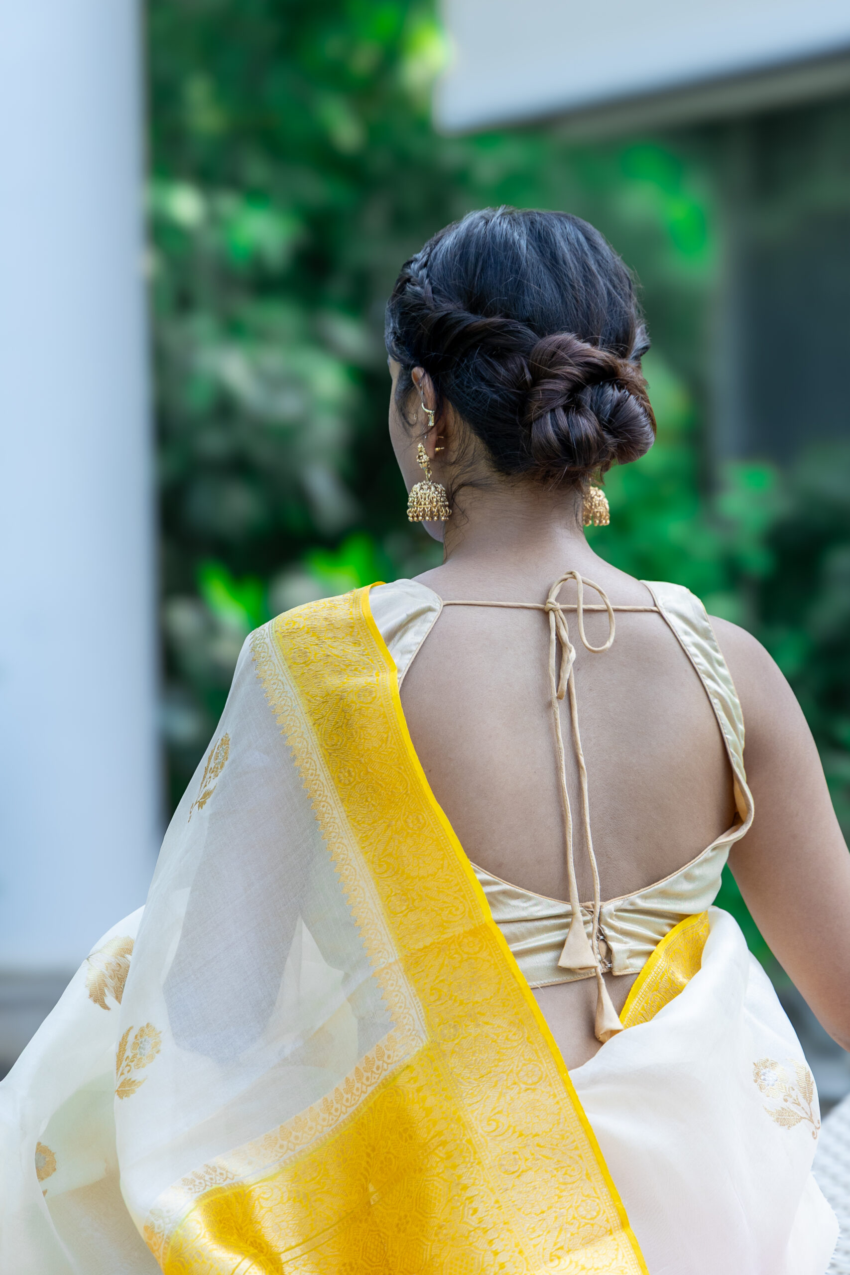 Saanvi – Yellow & White Banarasi Saree - Image 5