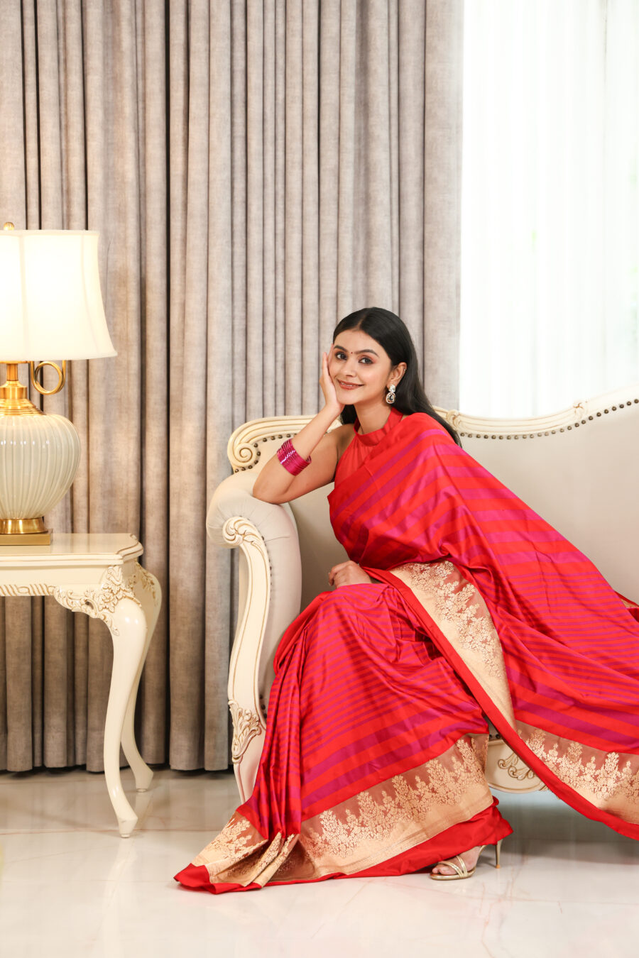 Red and Golden Banarasi Saree
