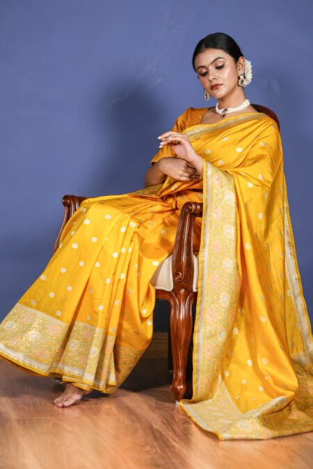 Yellow Banarasi Saree
