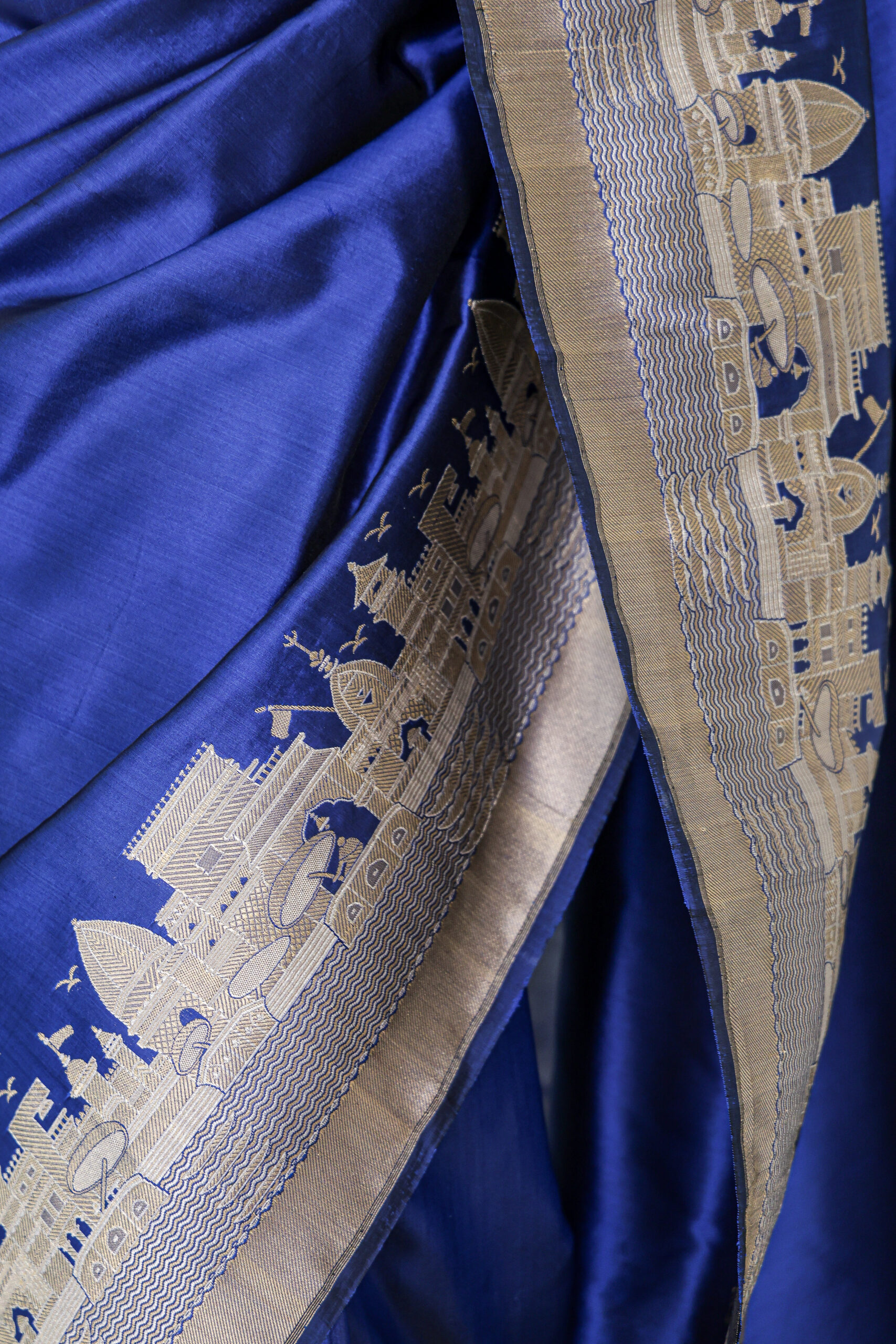 Eternal Banaras – Navy Blue Pure Katan Silk Handloom Saree