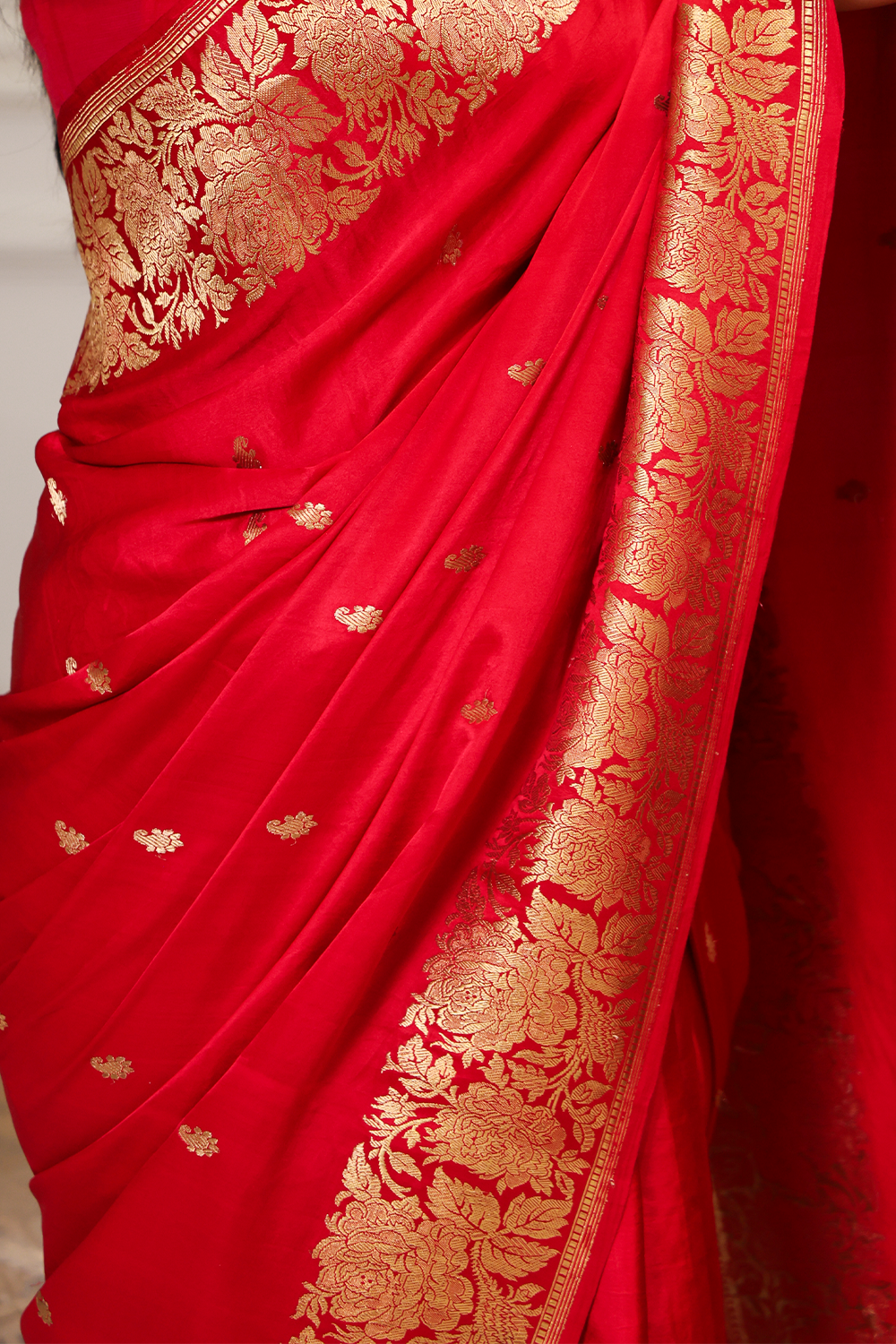 Hot Pink and lemon yellow Mashru Silk Saree - Image 2