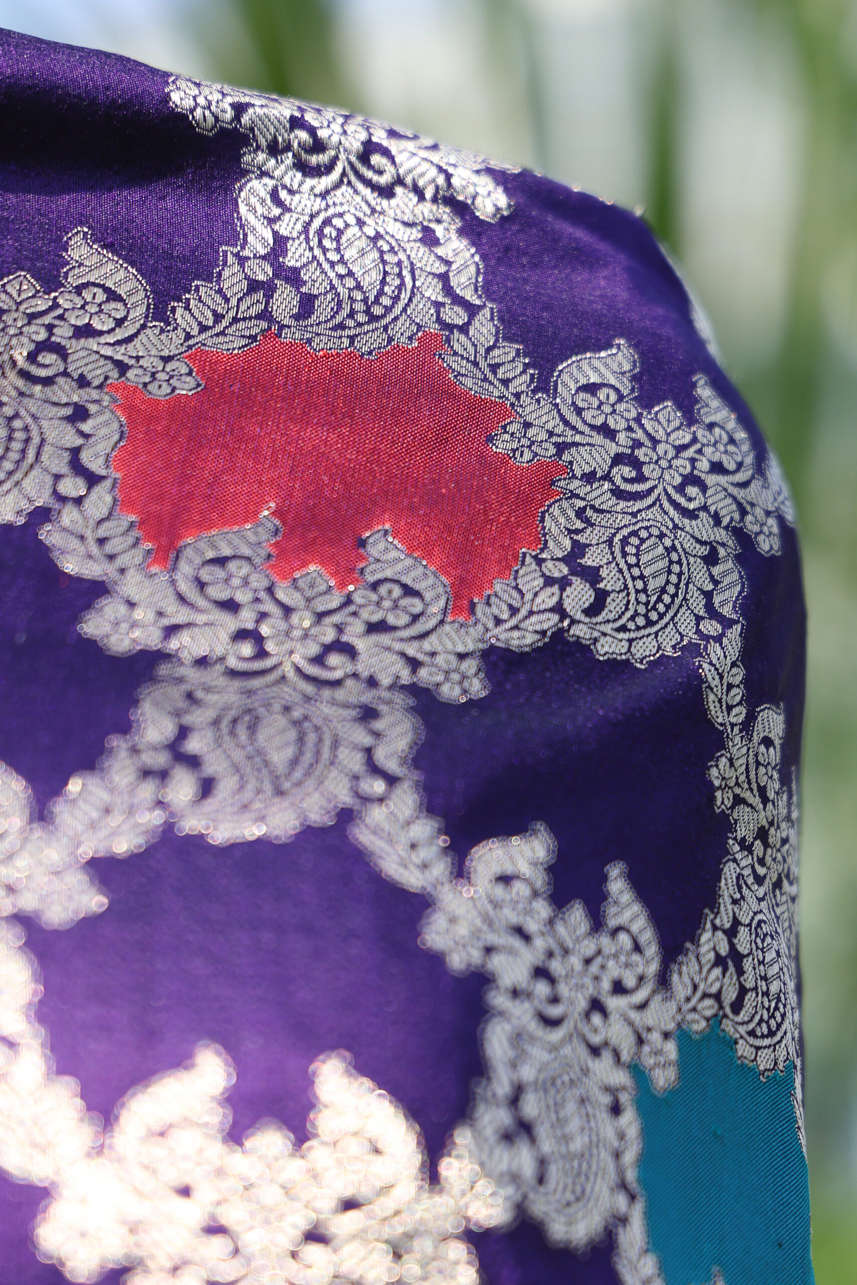 Meenakari Noor - Purple Rangkat Katan Silk kurta & Dupatta Set - Image 4