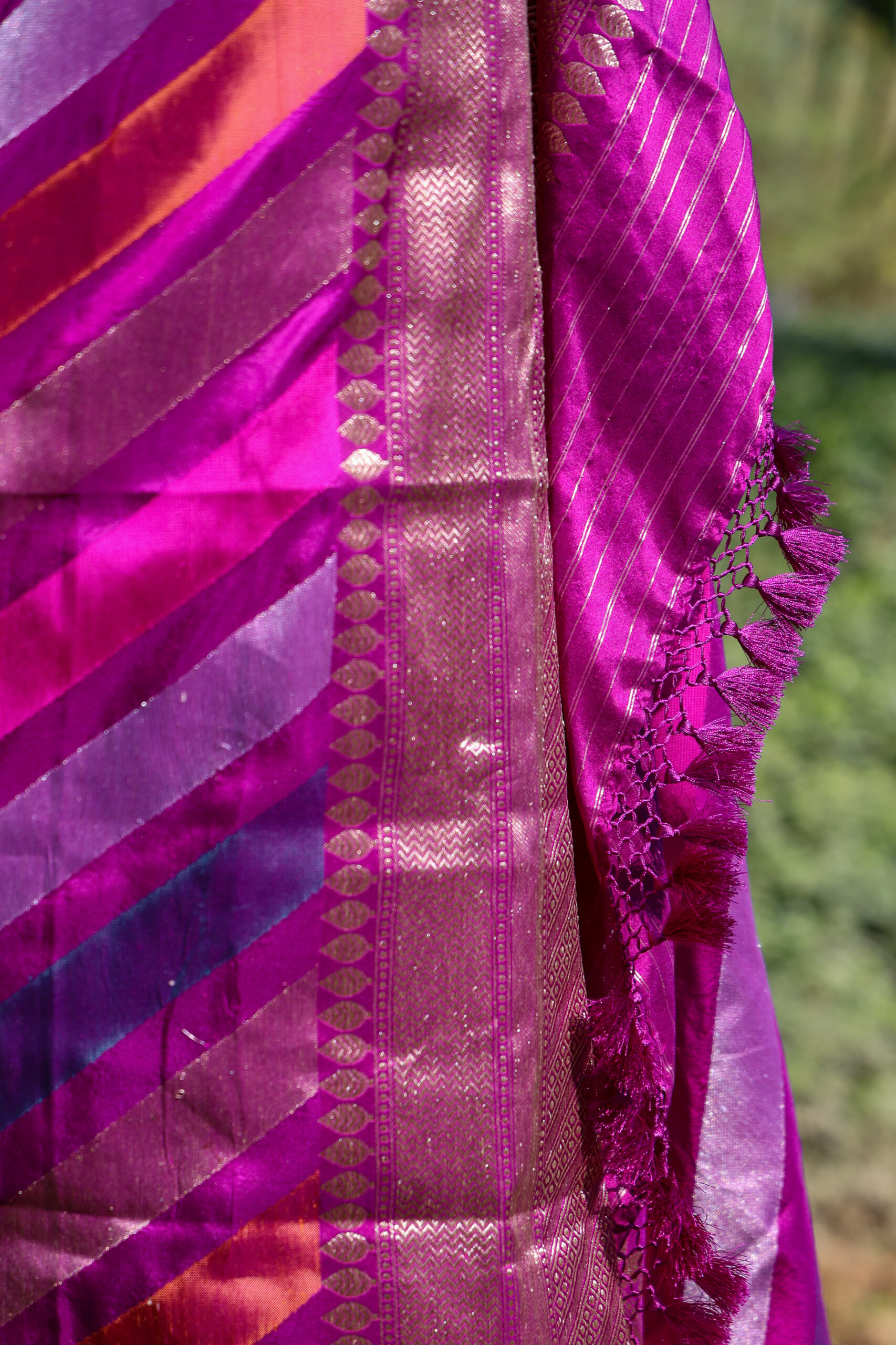 Gulnar Rangkat - Multicolour Rangkat katan Silk Dupatta - Image 3