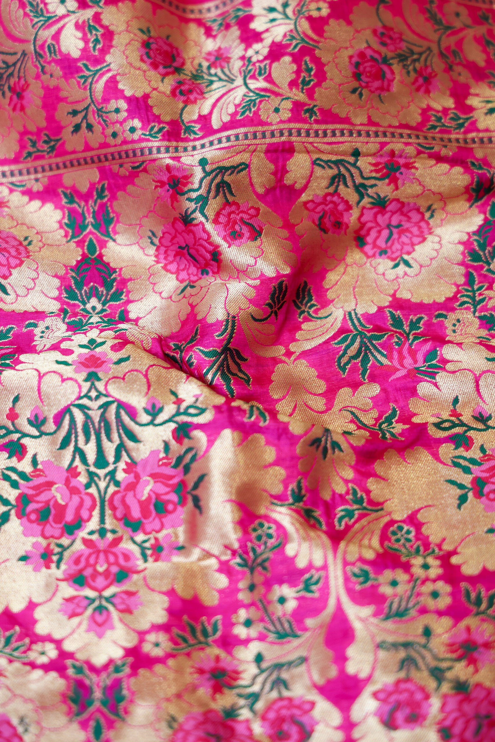 Raani Noor-e-Gyasar | Rani pink Gyasar Pure Katan Silk Saree - Image 5