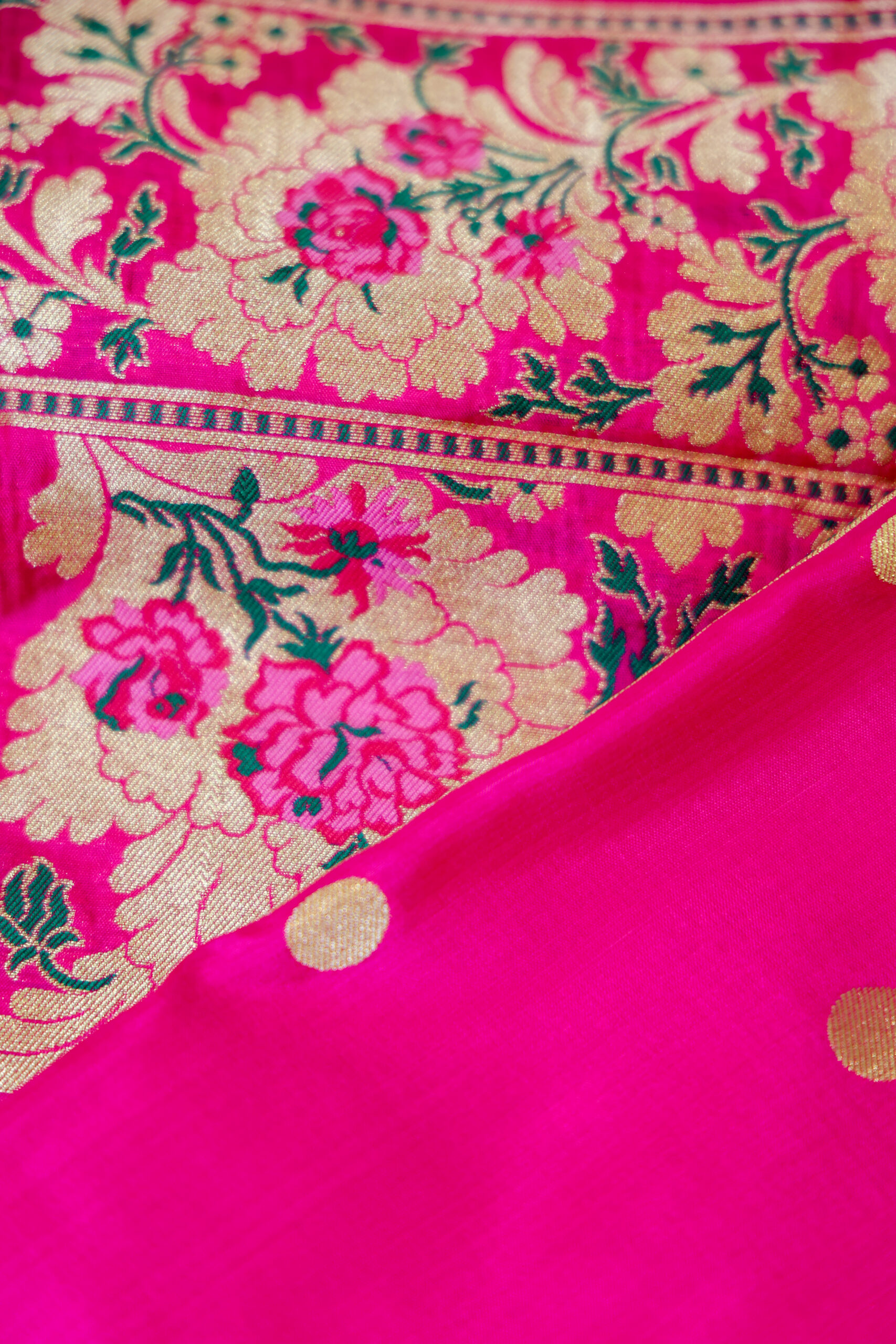 Raani Noor-e-Gyasar | Rani pink Gyasar Pure Katan Silk Saree - Image 4