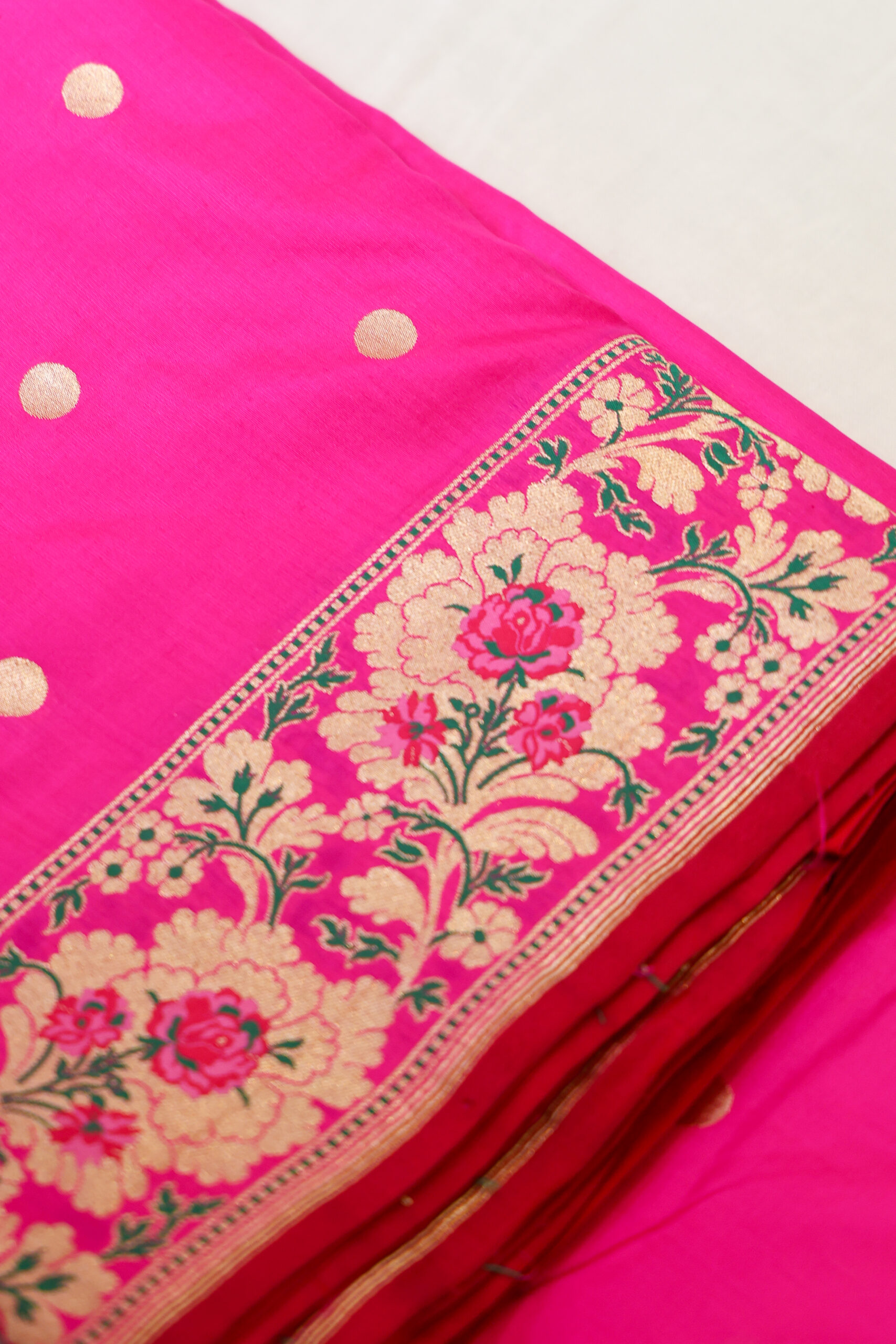 Raani Noor-e-Gyasar | Rani pink Gyasar Pure Katan Silk Saree - Image 6