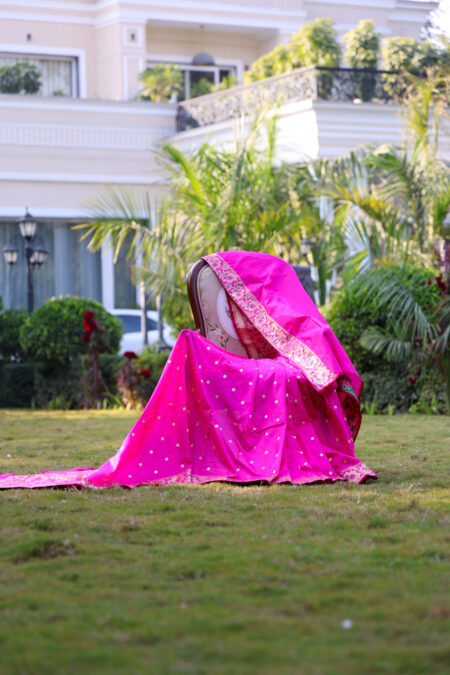 Raani Noor-e-Gyasar | Rani pink Gyasar Pure Katan Silk Saree