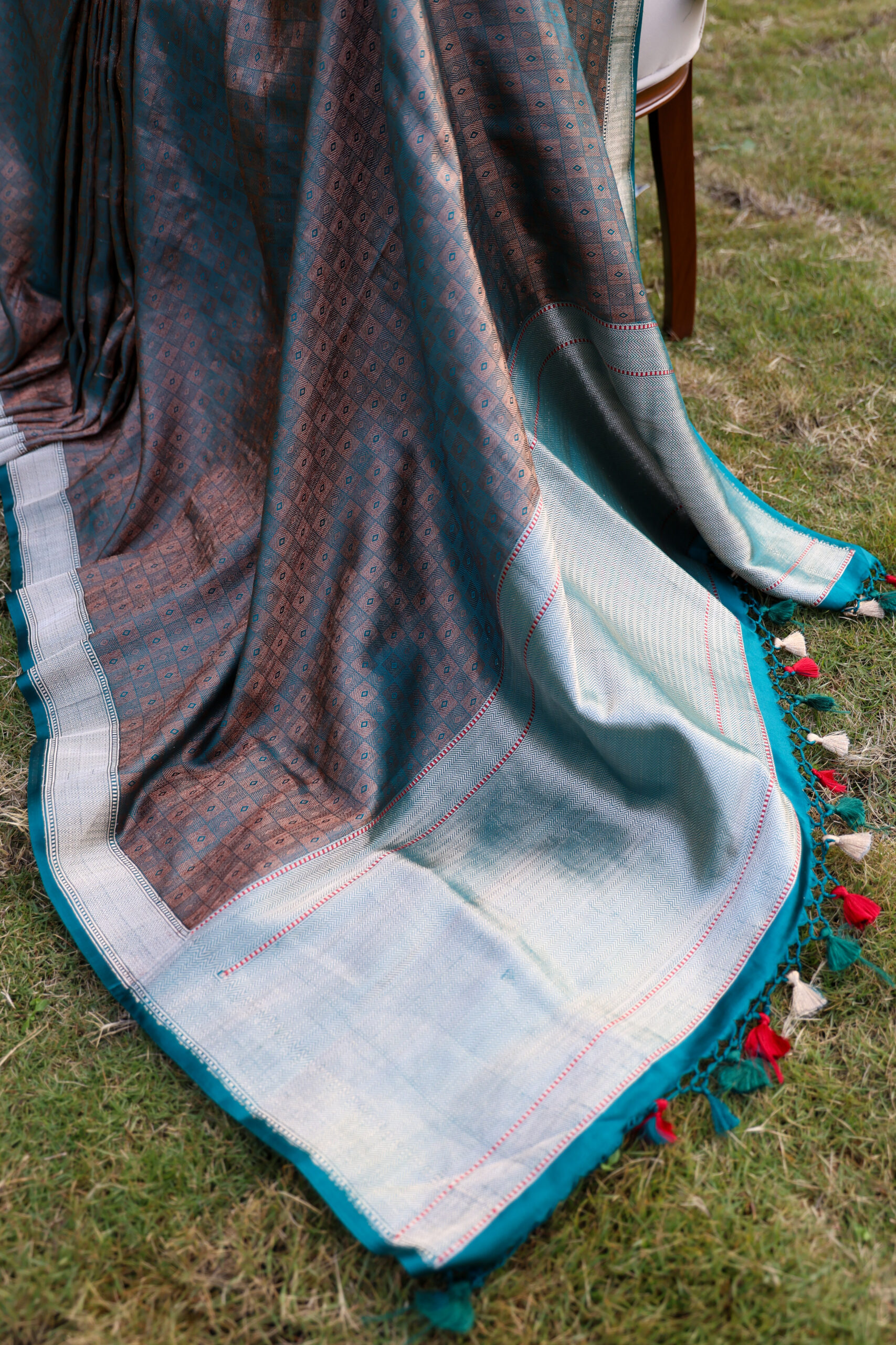 Aranya Noor - Green Brocade Katan silk Saree - Image 3