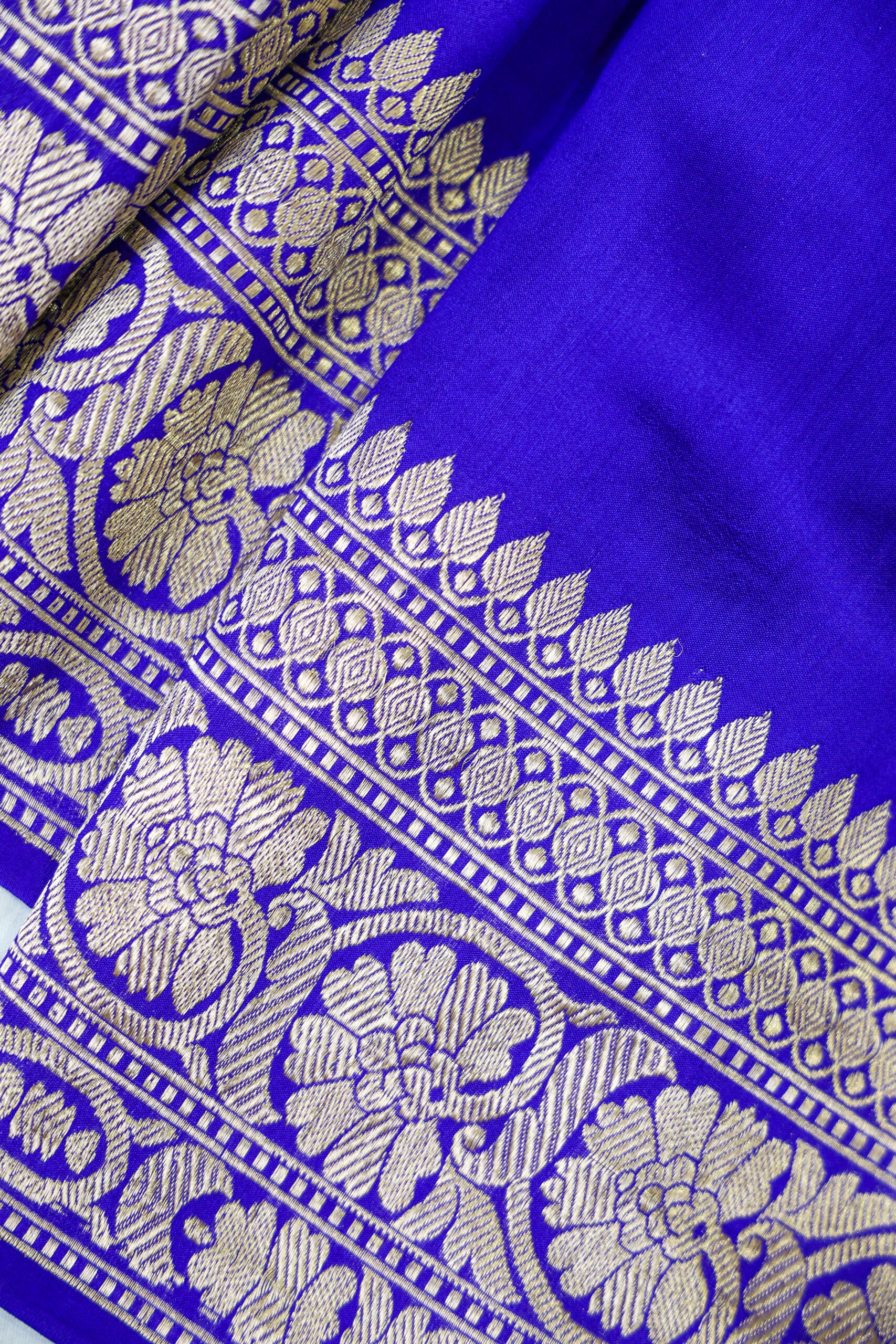 The Chand Edit Royal Blue - Chand Boota Katan Silk Saree - Image 5