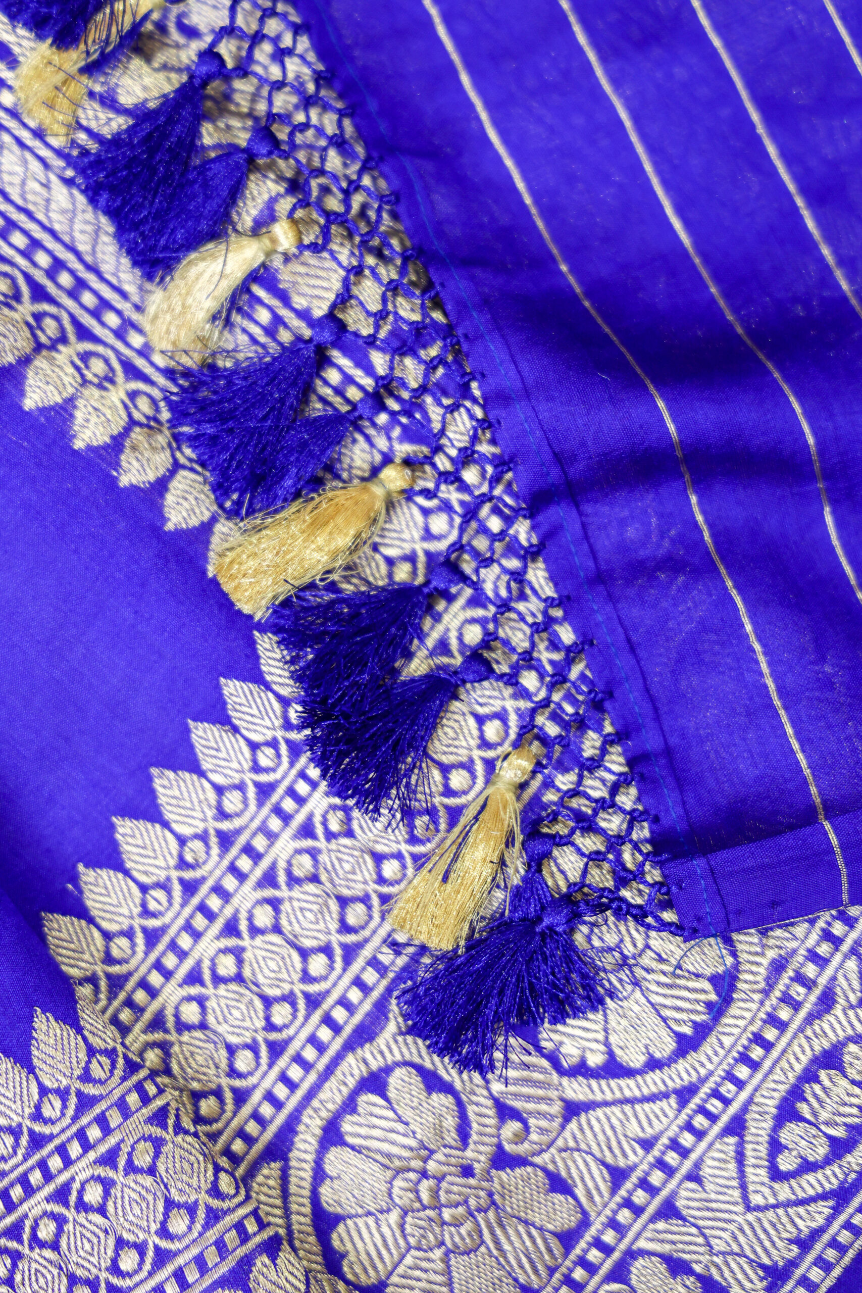 The Chand Edit Royal Blue - Chand Boota Katan Silk Saree - Image 3