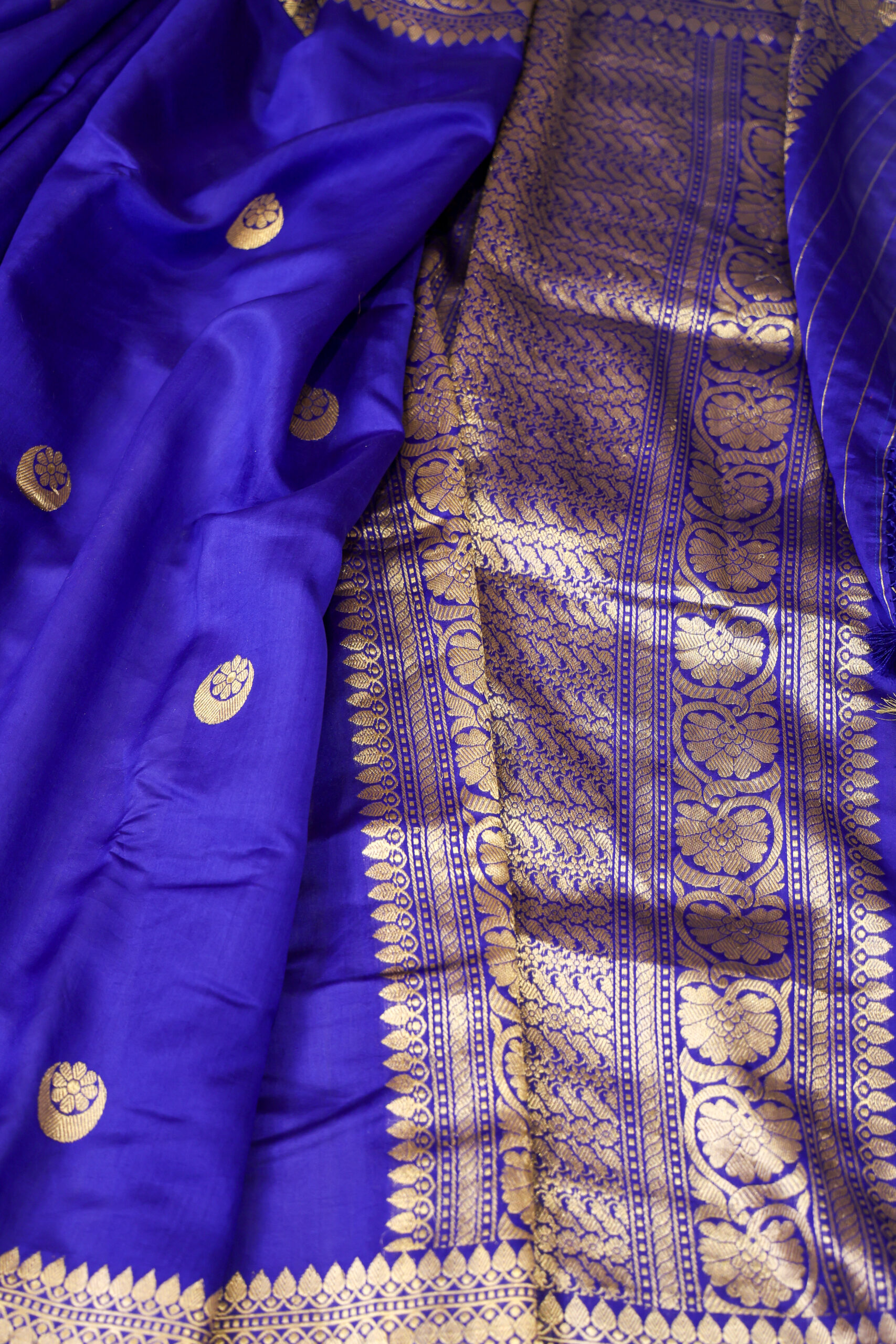 The Chand Edit Royal Blue - Chand Boota Katan Silk Saree