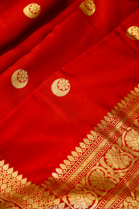 The Chand Edit Red - Chand Boota Katan Silk Saree
