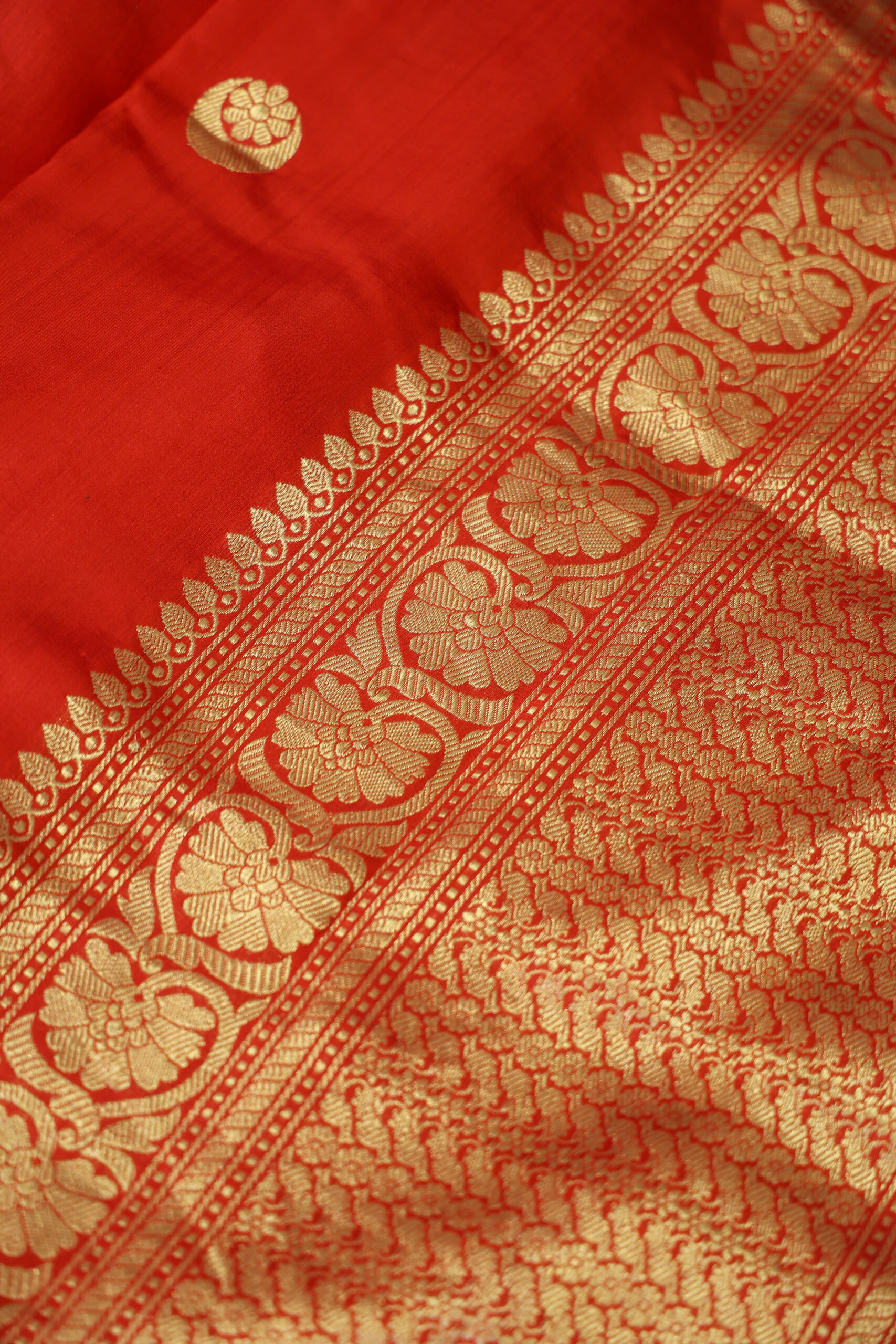 The Chand Edit Red - Chand Boota Katan Silk Saree - Image 4