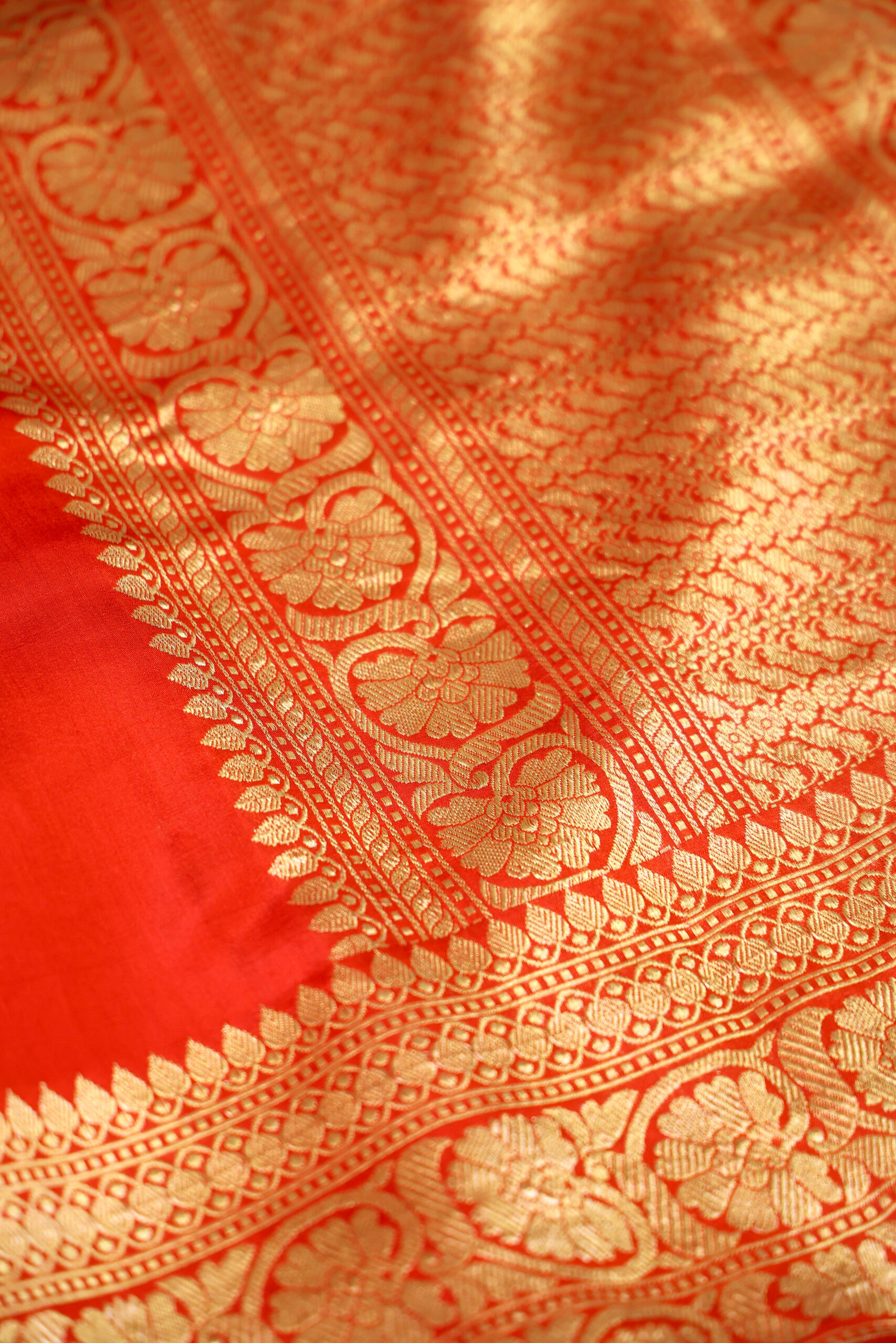 The Chand Edit Red - Chand Boota Katan Silk Saree - Image 5