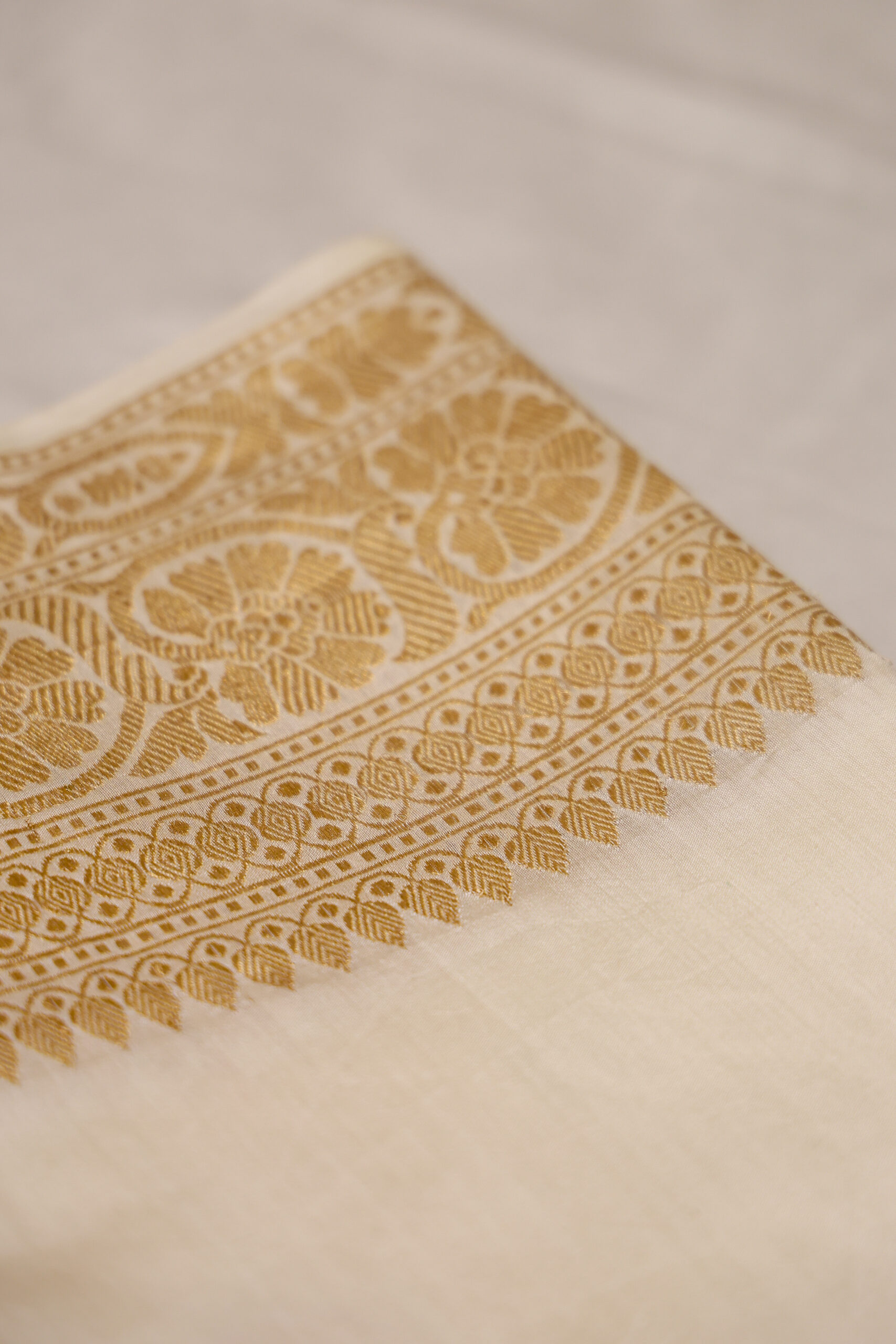 The Chand Edit - Ivory  Chand Boota Katan Silk Saree - Image 5