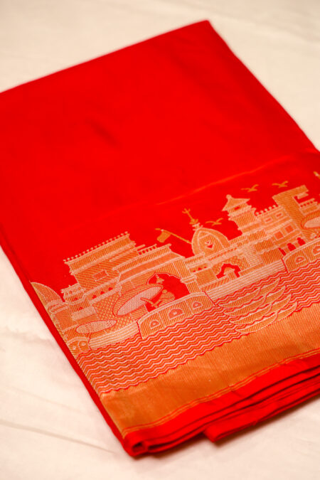 Eternal Banaras - Red Pure Katan Silk Handloom Saree
