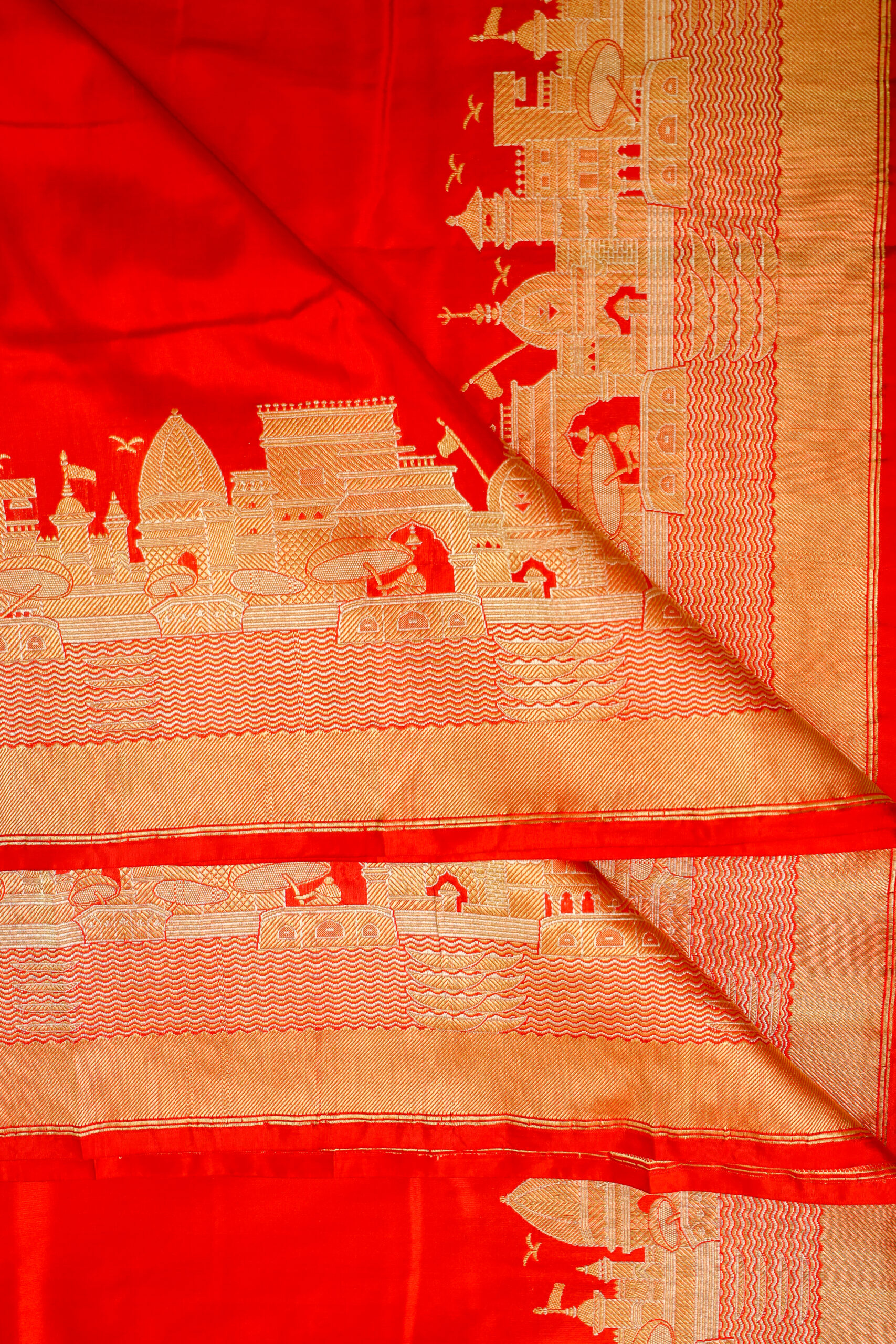 Eternal Banaras - Red Pure Katan Silk Handloom Saree - Image 2